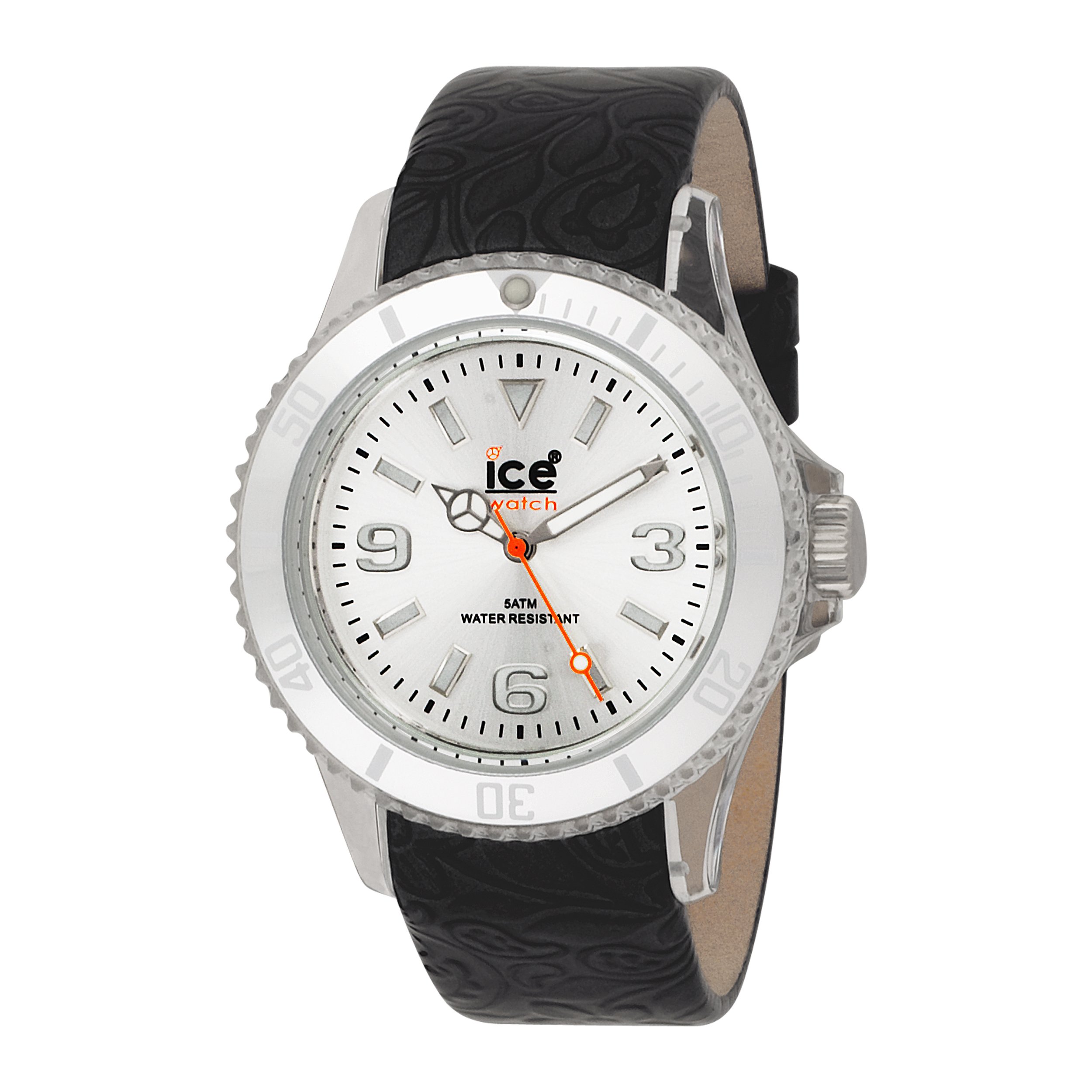 Ice-WatchUnisex FL.BK.U.L.09 Flower Collection Black Leather Strap Watch