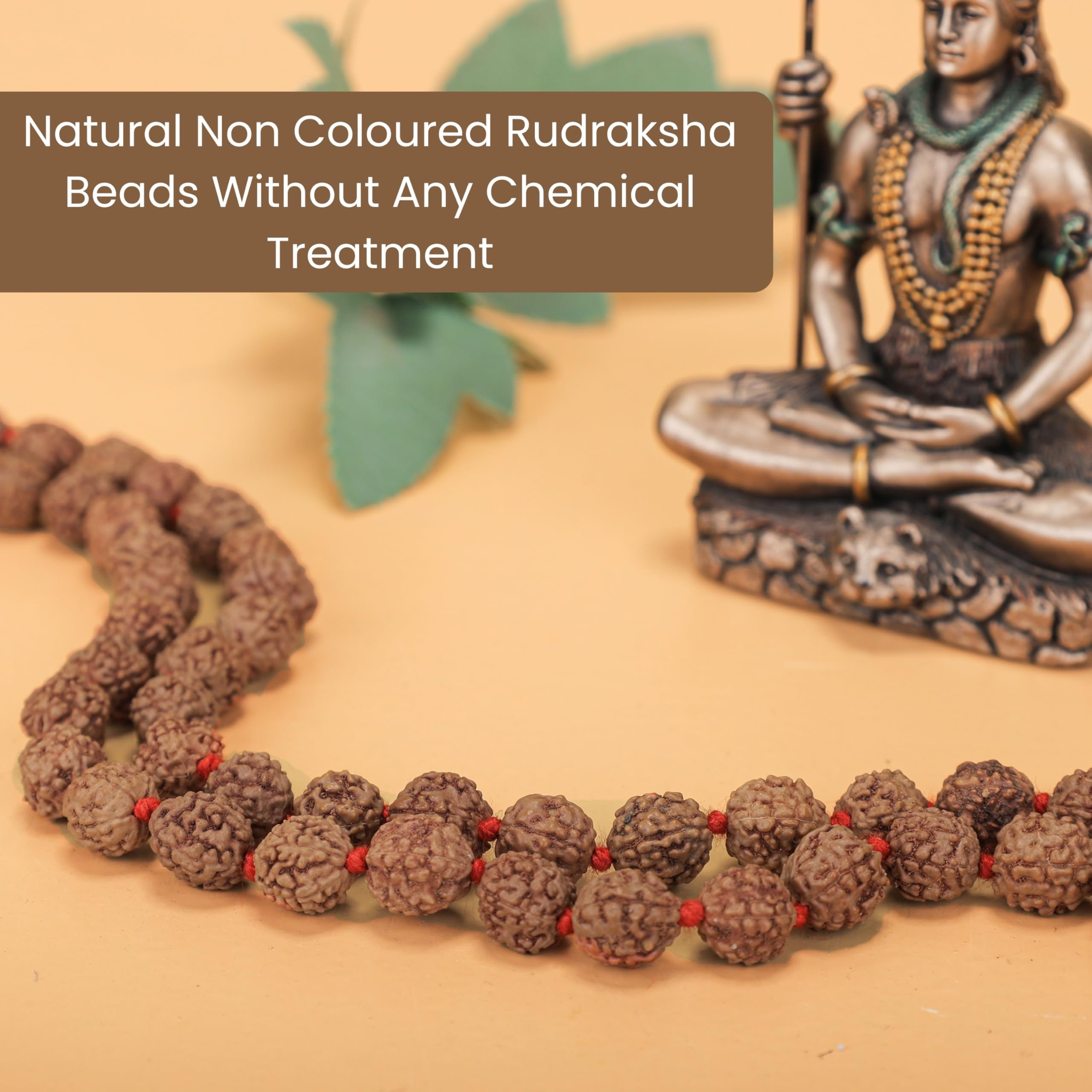 Vado 5 Mukhi Rudraksha Mala 108 Panchmukhi Beads with Certificate 9mm (Brown) 4