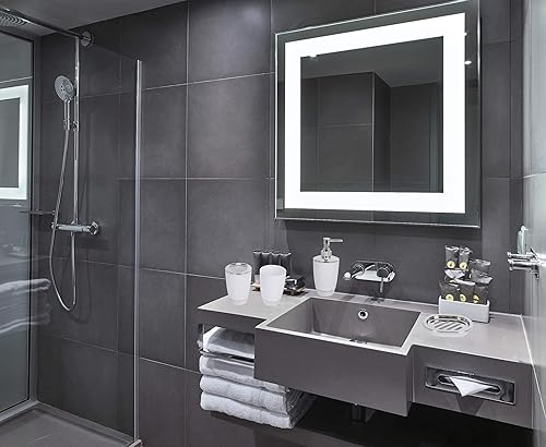 Miniatura 4 de YCOCO 6 accesorios de baño de plástico, incluye soporte para cepillo de dientes, vaso para cepillo de dientes, dispensador de jabón, jabonera,