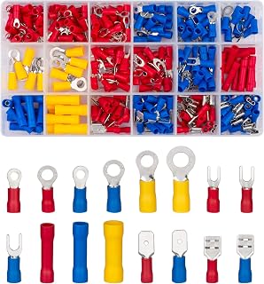 300PCS Insulated Wire Connectors Kit, Electrical Connectors Wires Terminals Kit, Ring Fork Hook Spade Butt Splices