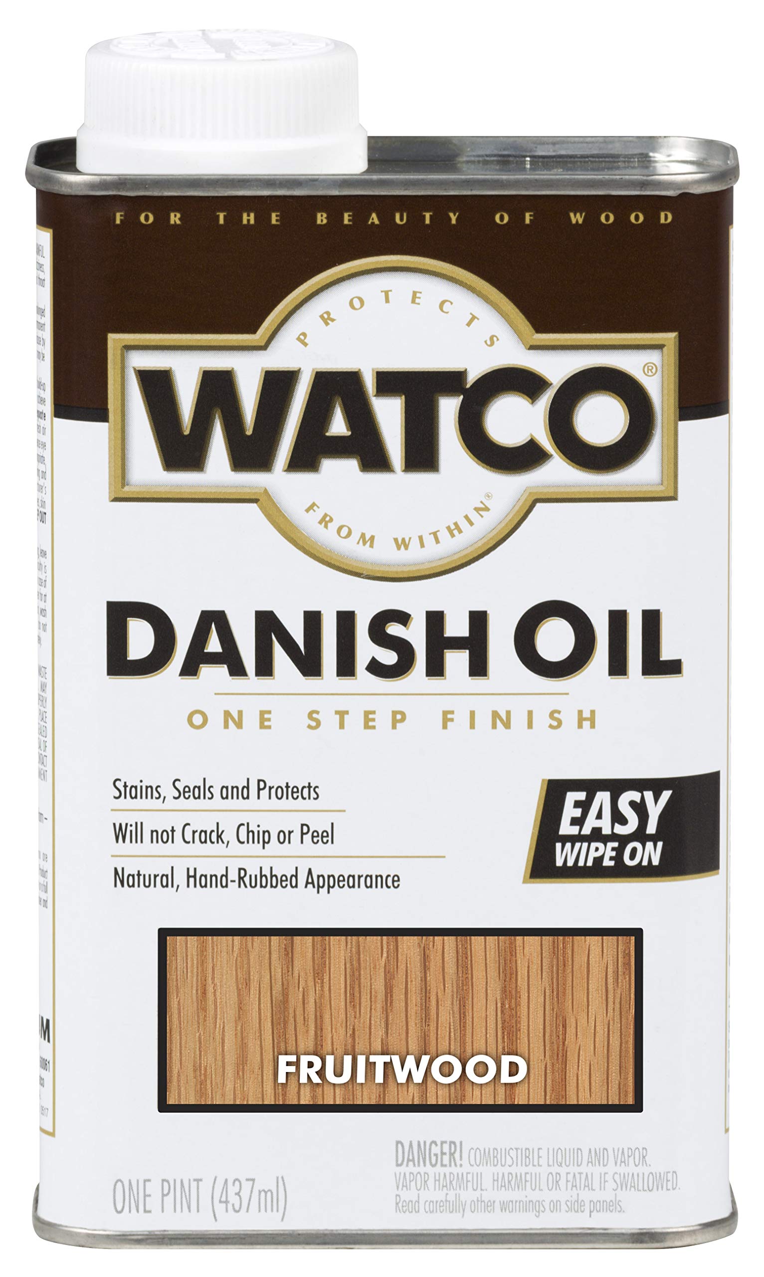Watco 65451H Danish Oil Wood Finish, Pint, Fruitwood