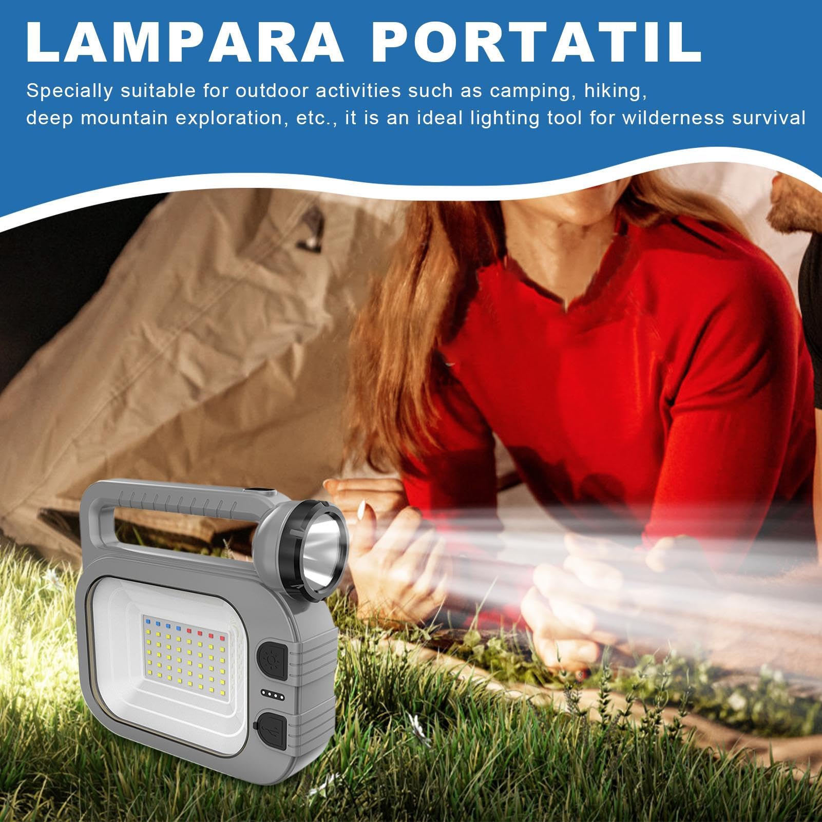 Torce Ricaricabili Lanterna da Campeggio Ricaricabile | Luce per Attività all'Aperto Pesca Camminate Notturne Emergenze Domestiche