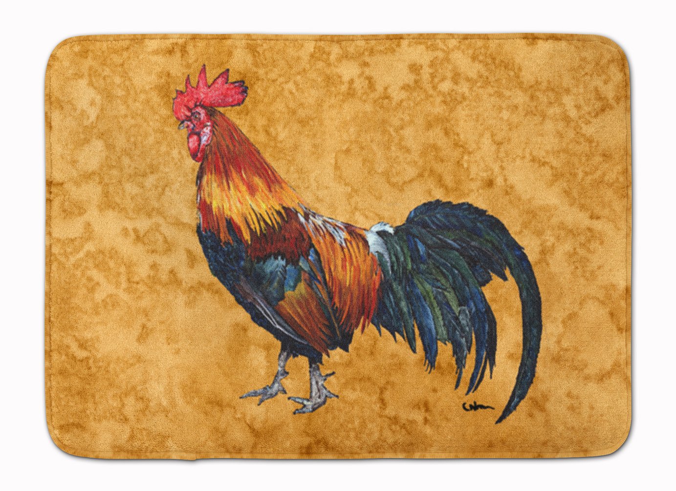 Caroline's Treasures 8651RUG Rooster Machine Washable Memory Foam Mat, Bathroom Rug, Non-Slip Bath Mat, Durable Thick Washable Rugs for Kitchen, Bathroom Quick Dry, Decorative Artwork,