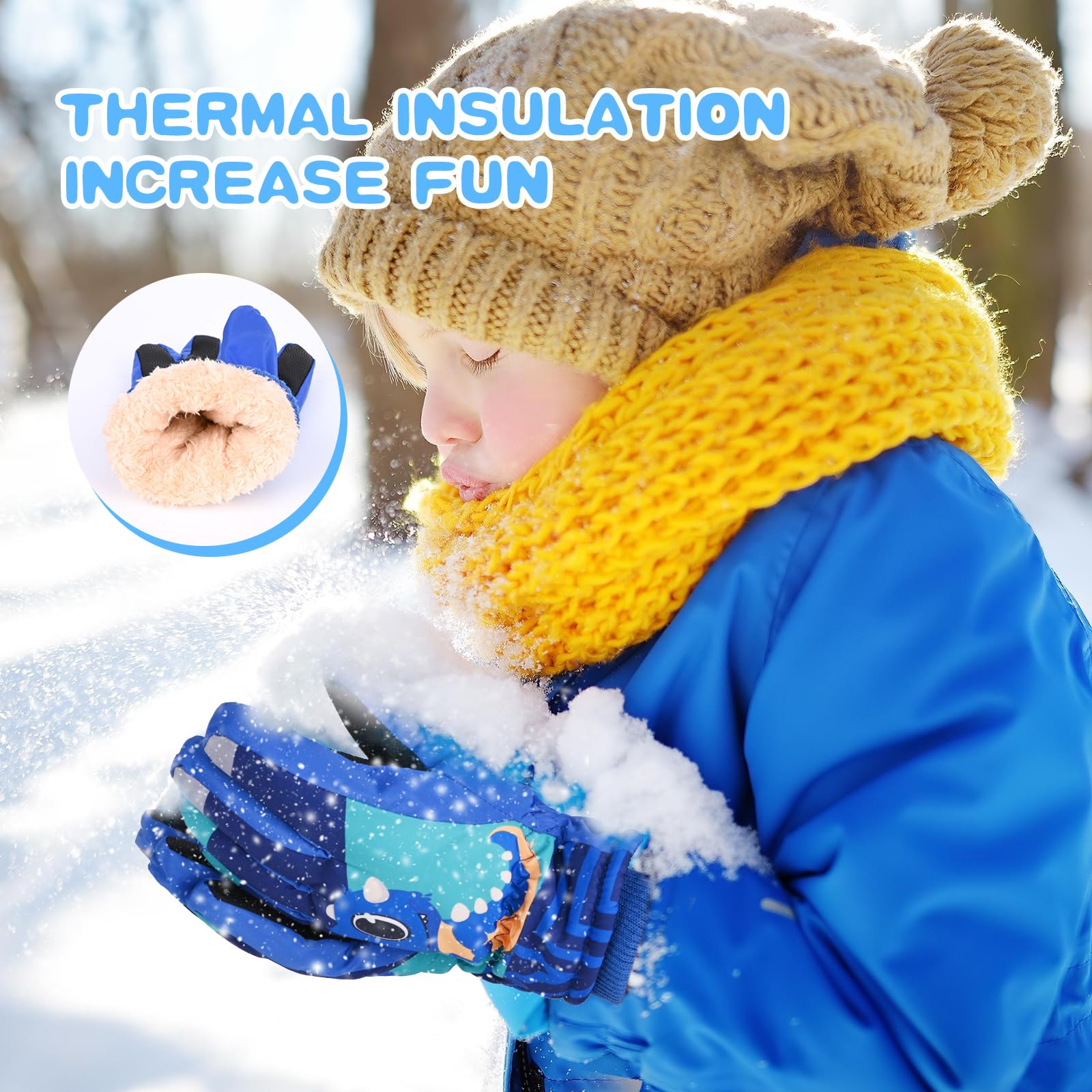 Gants De Ski Enfants Blumacht - Imperméables Et Chauds - Pour Snowboard, Luge - 8-14 Ans
