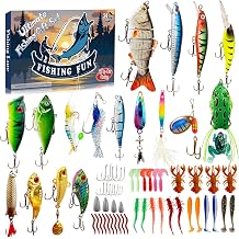 Fishing Advent Calendar 2026, 24 Days of Fishing Lure Christmas Countdown, Lifelike Multi Jointed Swimbait Set, Suitable Gifts For Anglers Adult Men Fishermen Dads Father Granpa Brother Boyfriend