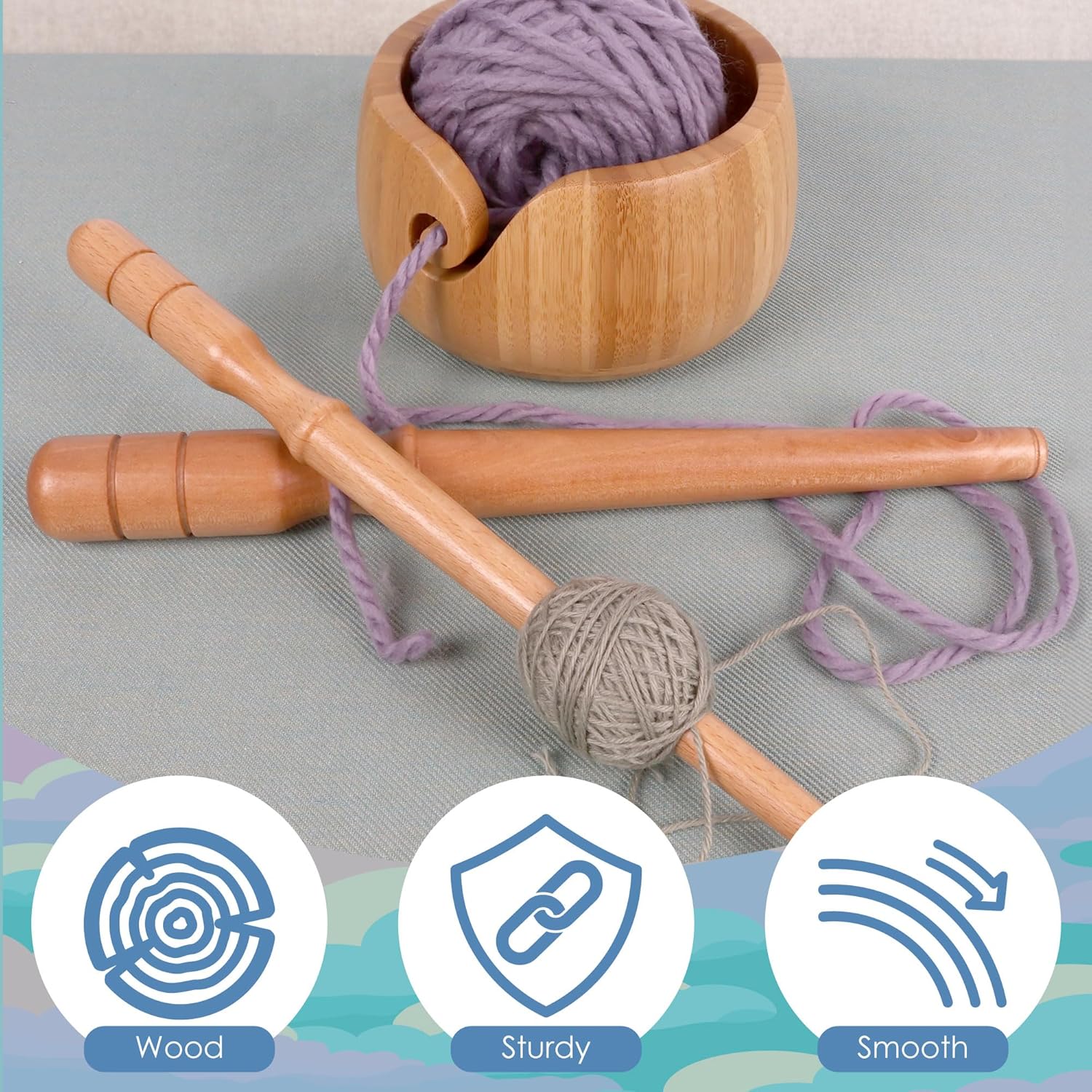 JubileeYarn Nostepinne Wooden Yarn Ball Winder - 8.5cm - 2 Winders