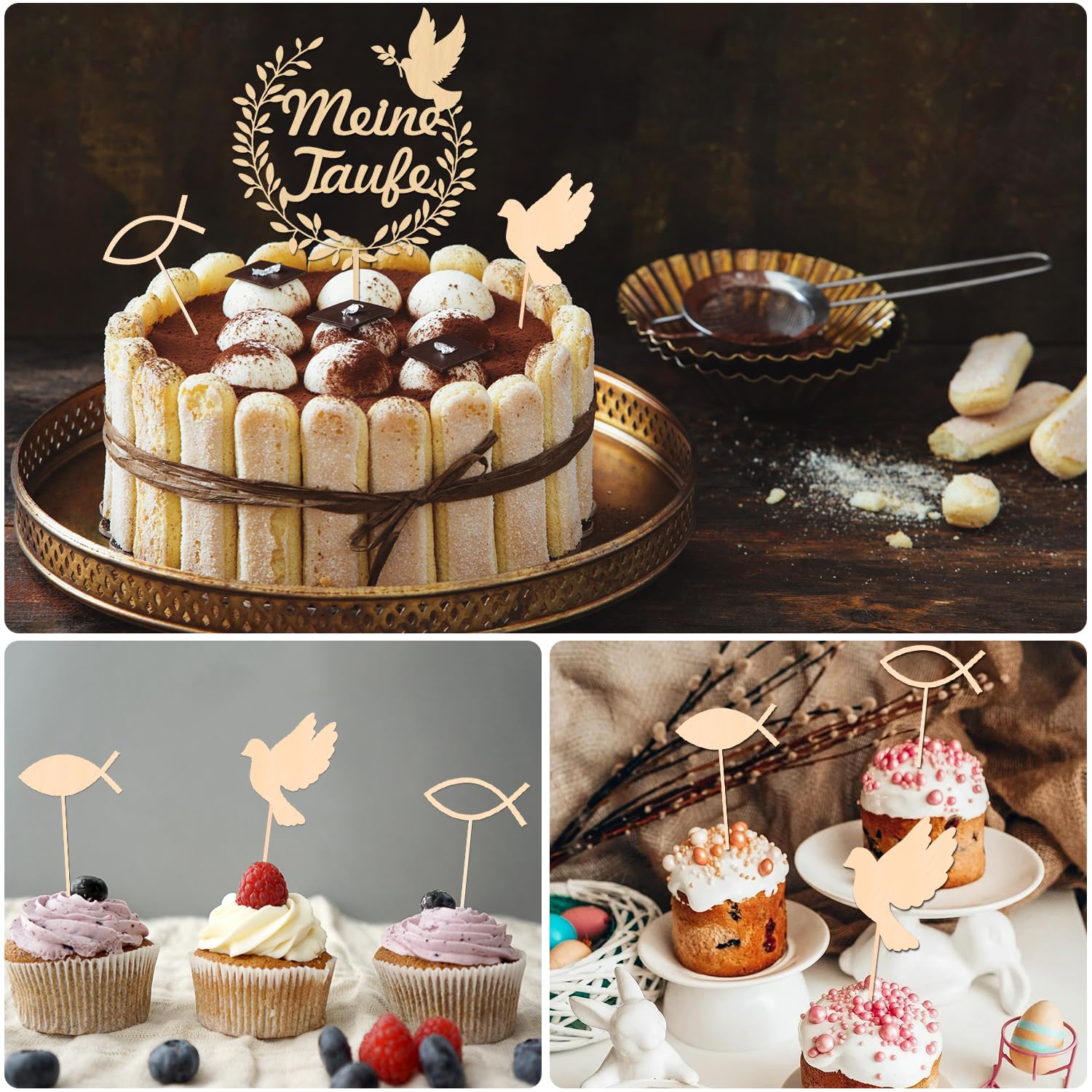 Cake Topper Comunione Personalizzati, Topper Torta, Cake Topper Battesimo, Topper Torta Comunione Cake Topper Di Legno