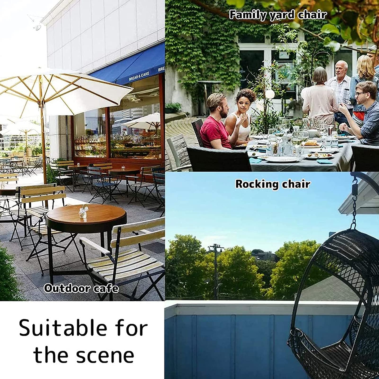 Waschbare runde Eierstuhlkissen, Ersatz-Kissenbezüge für Schaukelstühle und Heimdekor-Zubehör, stilvoller und bequemer Stuhlbezug