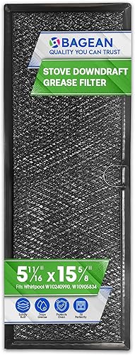 Filtro descendente para estufa de 5.67 x 15.63 pulgadas, repuesto para Whirlpool Jennair W10240990 W10905834 Filtro de corriente descendente para