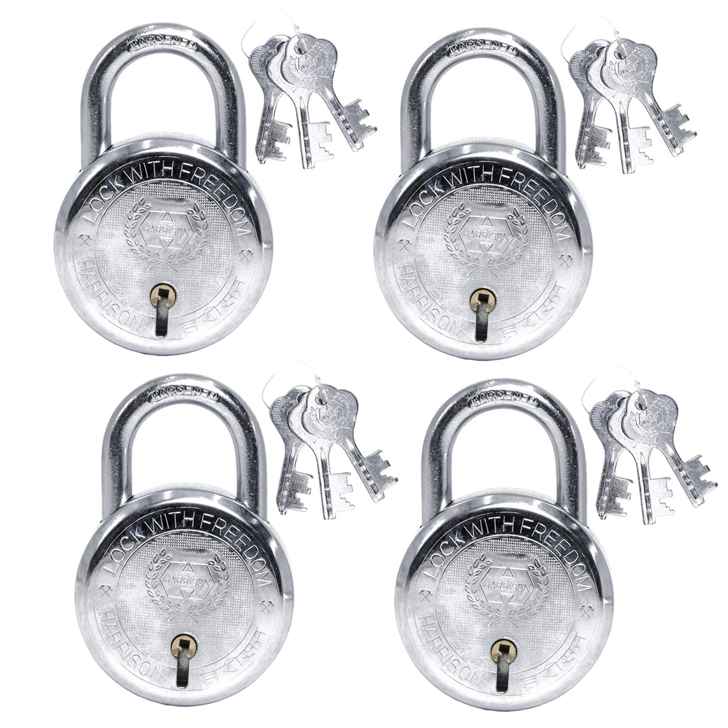 Harrison T-26 LITE/BCP-0532_PK 2 Steel 5 Levers Padlock with 3 Keys (Pack of 2), Silver — Amazon image 6