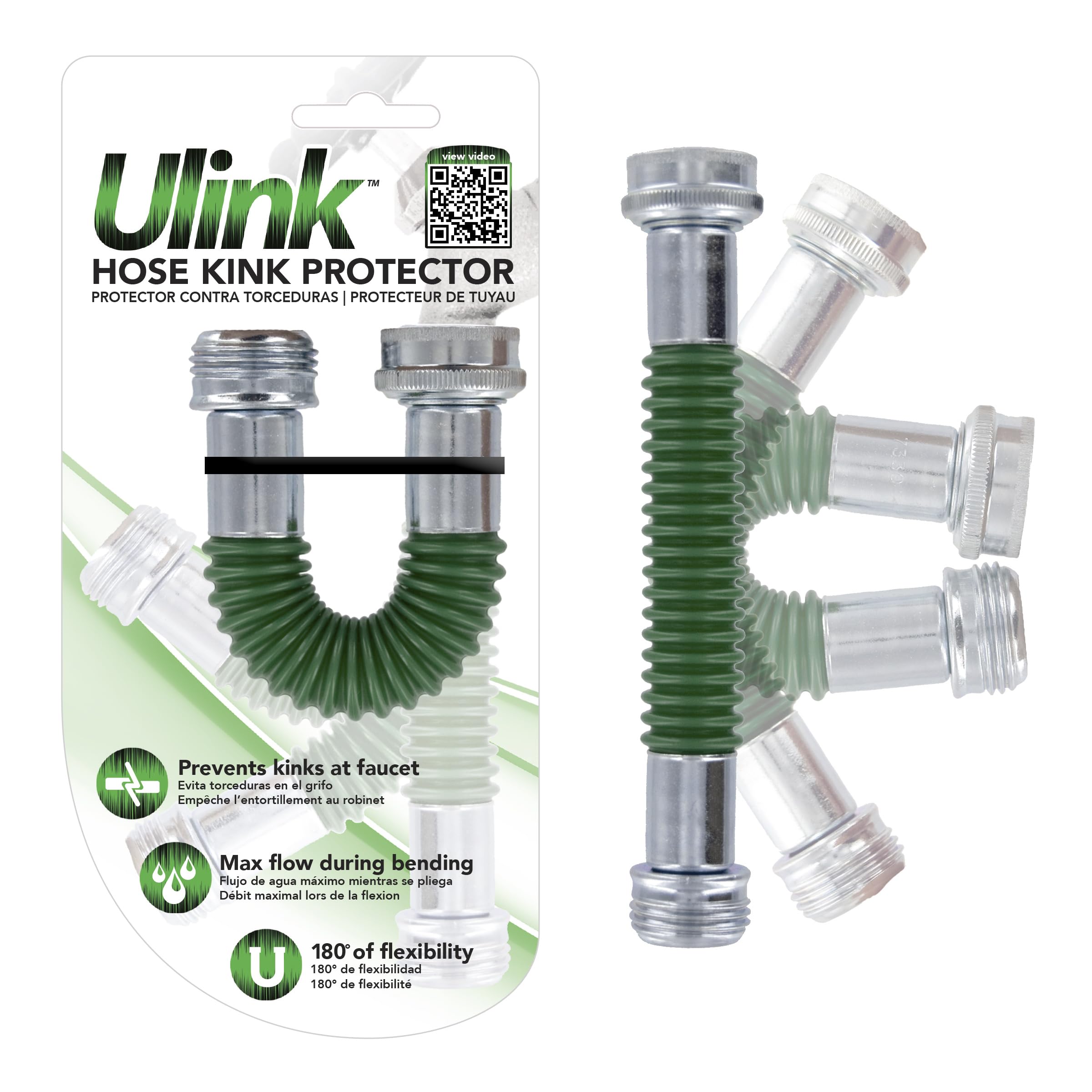 Plastair WHA-625-7IN-4-AMZ U-Link Lead Safe Hose Kink Protector, Green