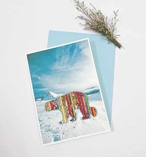 Polar Bear Recycled Card Eco-friendly Handmade from Magazine Iceberg Greeting Card Holiday Card