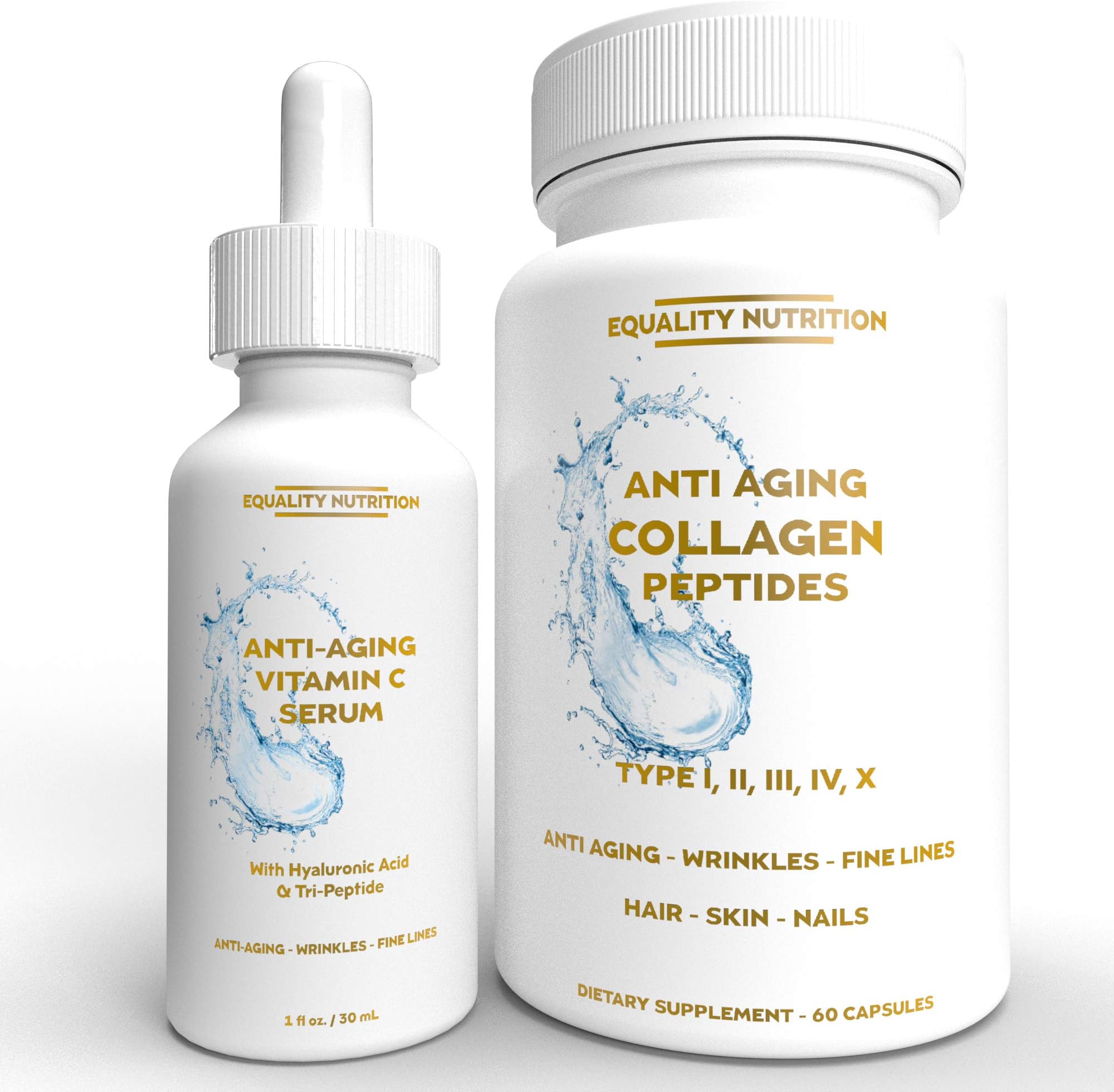 Beauty Boost - Vitamin C Age Defying Serum with Hyaluronic Acid + Multi Collagen Peptides Type I II III V X - Helps Decrease Wrinkle Depth, Reduce Fine Lines and Stretch Marks