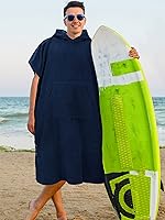Vista 2 de SUN CUBE Poncho de surf cambiador con capucha Toalla de microfibra absorbente de secado rápido con bolsillo para surfear, hombres y mujeres