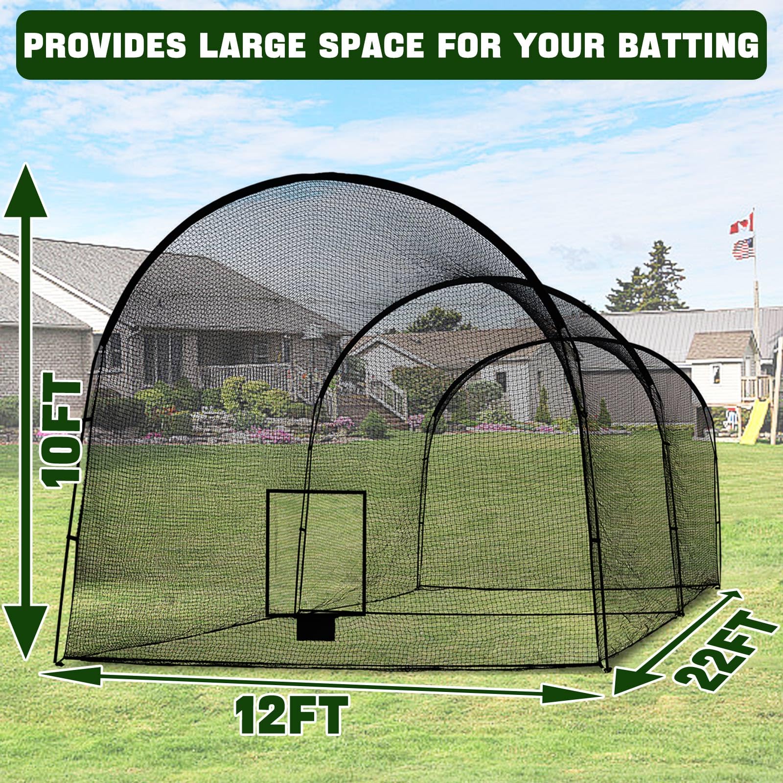 Net Only Batting Cages Heavy Duty Batting Cage Net - 8x8x20ft Baseball Softball ...