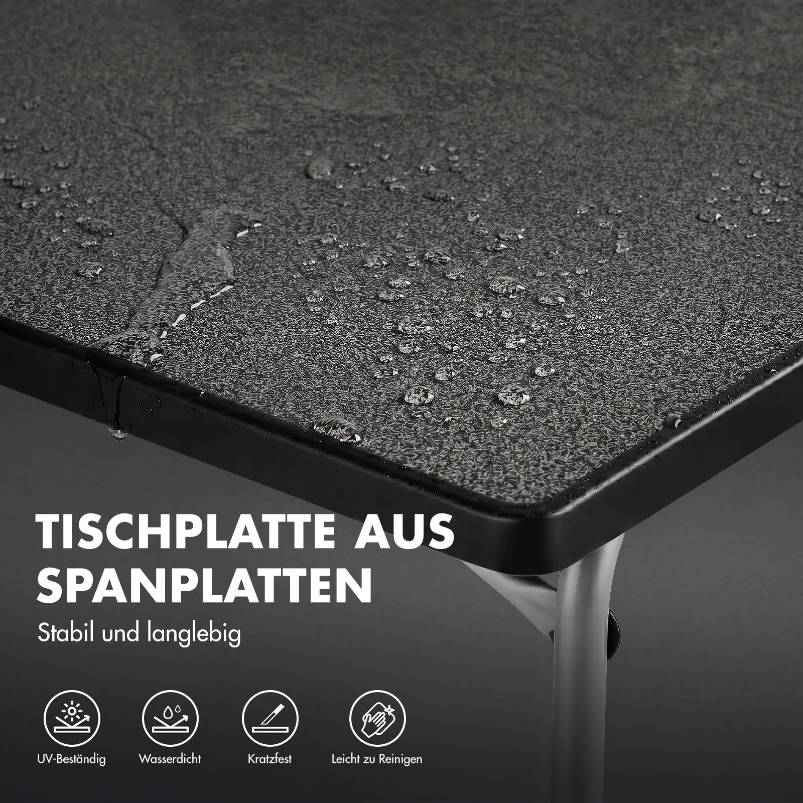 Westfield Outdoors Viper 80 Campingtisch, höhenverstellbarer Gartentisch, 80 x 60 cm Tischplatte für 2-4 Personen, strapazierfähig und pflegeleicht, faltbar, für Camping, Garten und Wohnwagen