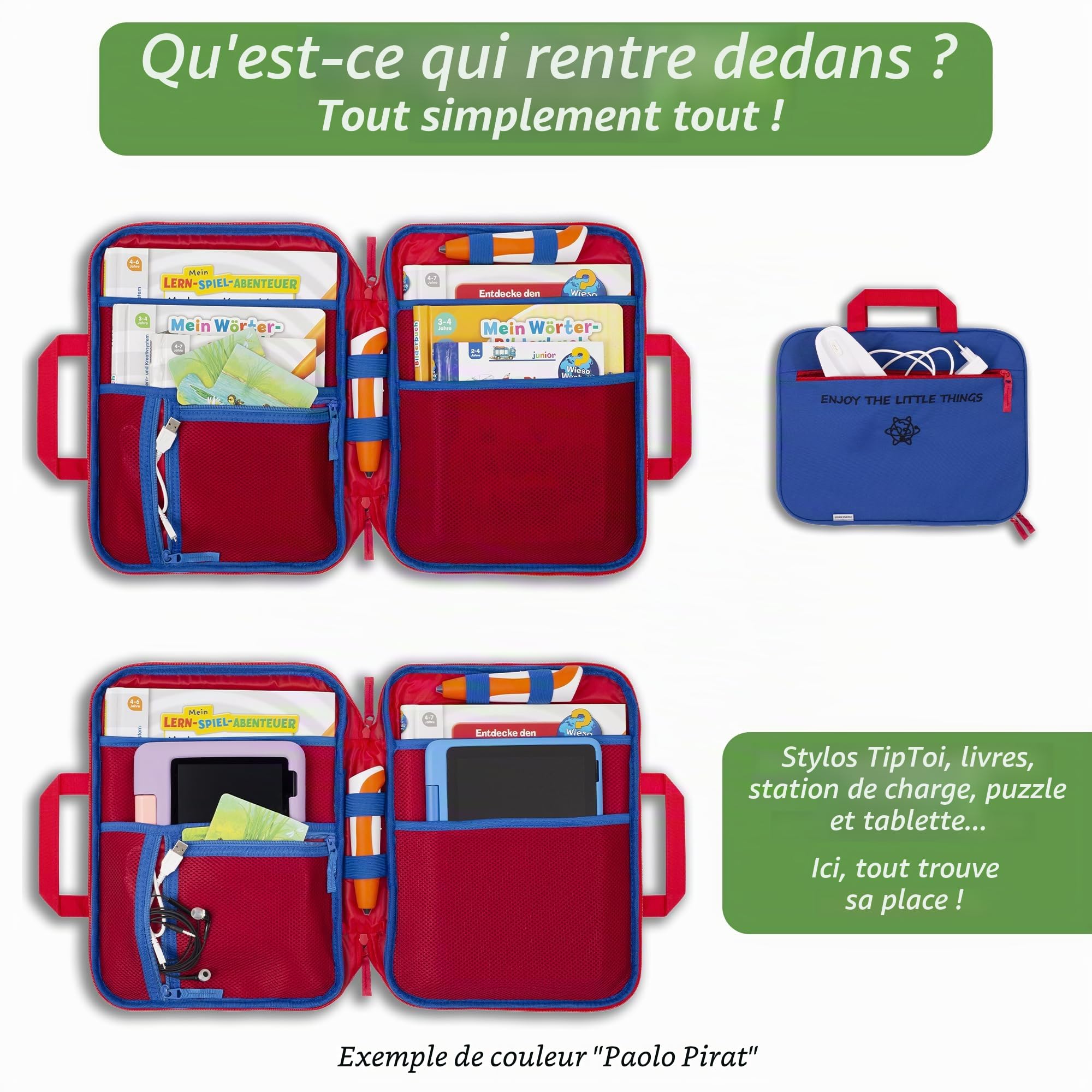 GRINSEZWERGE Étui pour Livres TipToi et Stylo TipToi et Accessoires | Convient également pour Les tablettes et Edurino | Kit de démarrage Tip TOI