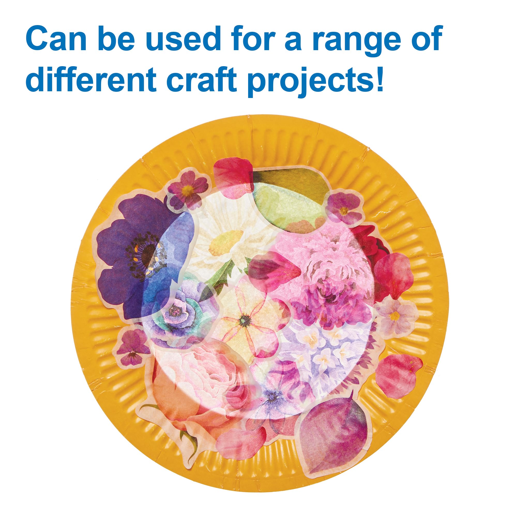 Baker Ross FN197 Paper Flowers Tape - Pack of 5, Scrapbook Stickers, Floral Stickers for Decorations, Multicolour, 2.2cm, 4.3cm, 5.8cm - Image 4