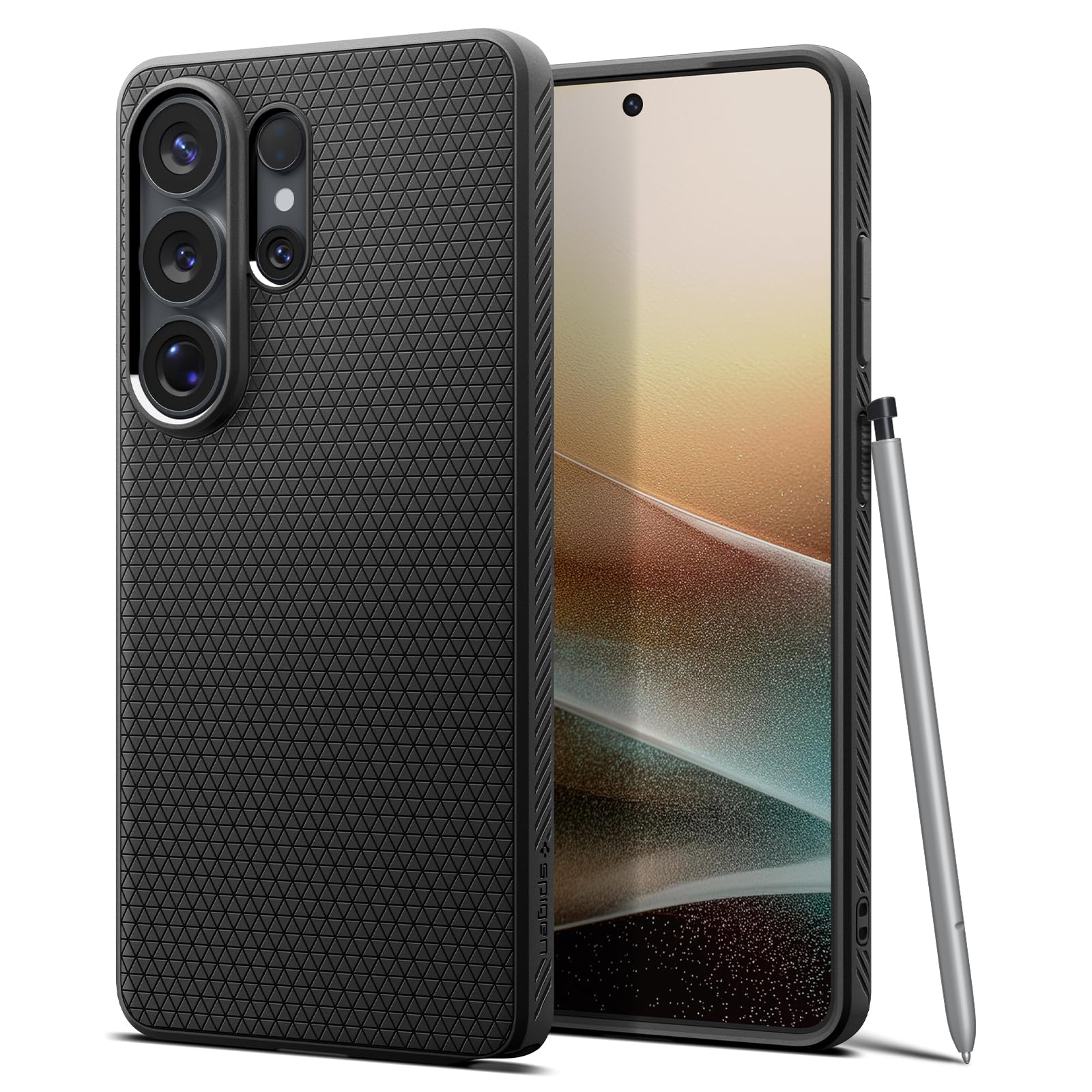 Spigen Liquid Air für Samsung Galaxy S26 Ultra Hülle [rutschfest] Slim TPU mit Truss-Design, Militärgeprüfter Schutz, Sound Tunnel Technologie Case Handyhülle –Matte Black