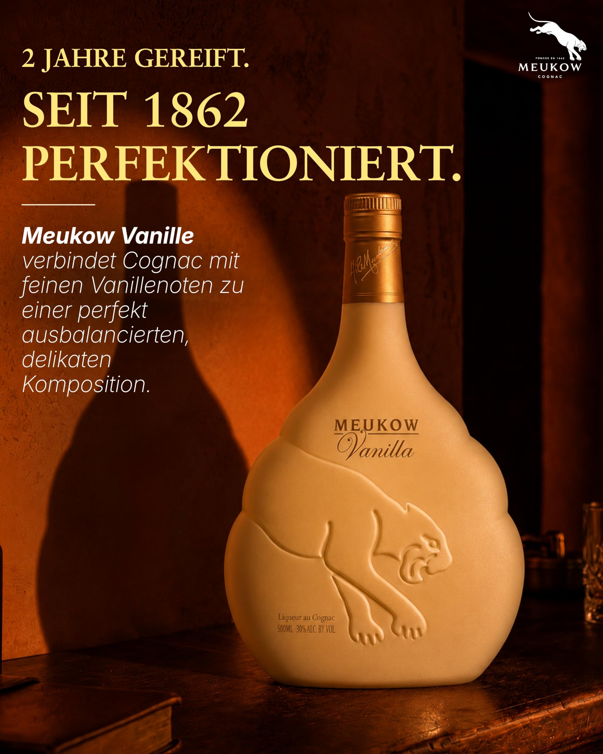 Meukow Vanille Cognac Likör 0,5 Liter 30% Vol.
