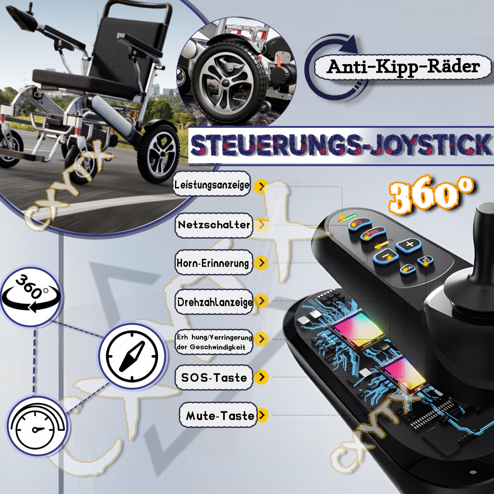 Silla De Ruedas Portátil Motorizada Plegable Ligera Para Adultos Mayores, Silla De Ruedas Eléctrica Inteligente Con Potentes Motores Sin Escobillas,20ah