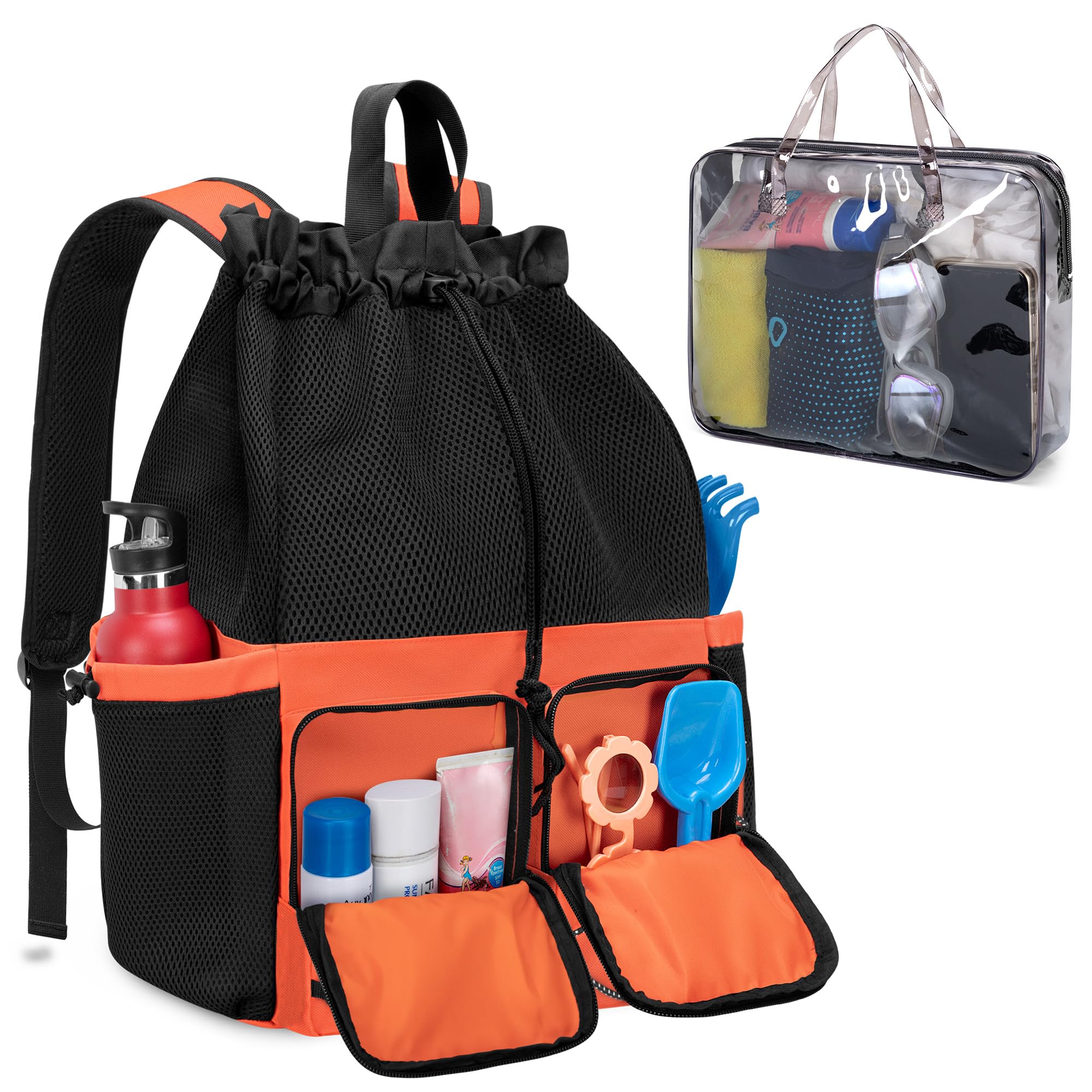 Fasrom Mesh Beach Bag Backpack