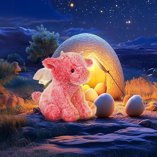 Vista 30 de Apricot Lamb Juguetes de peluche verde de peluche dragón dinosaurio animal de peluche suave perfecto para niños 8 pulgadas Negro,Azul oscuro,Verde