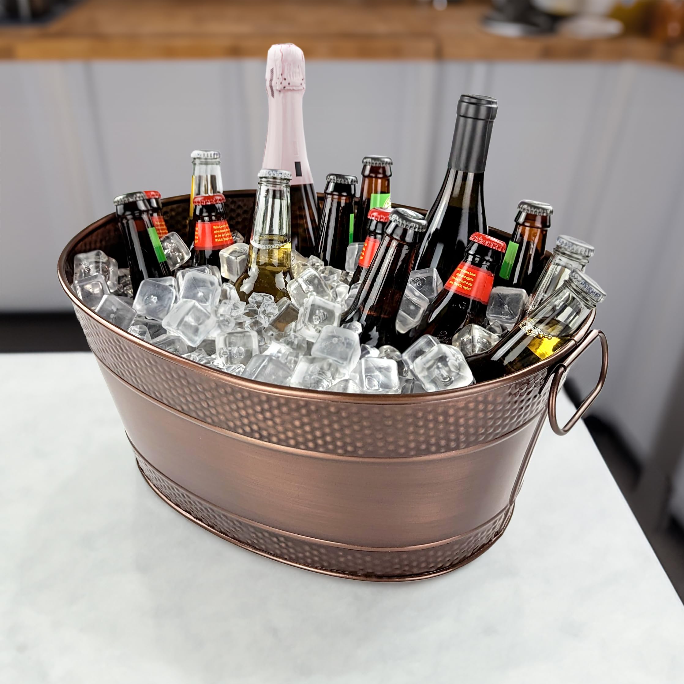 BREKX Colt Copper Finish Galvanized Bucket For Parties