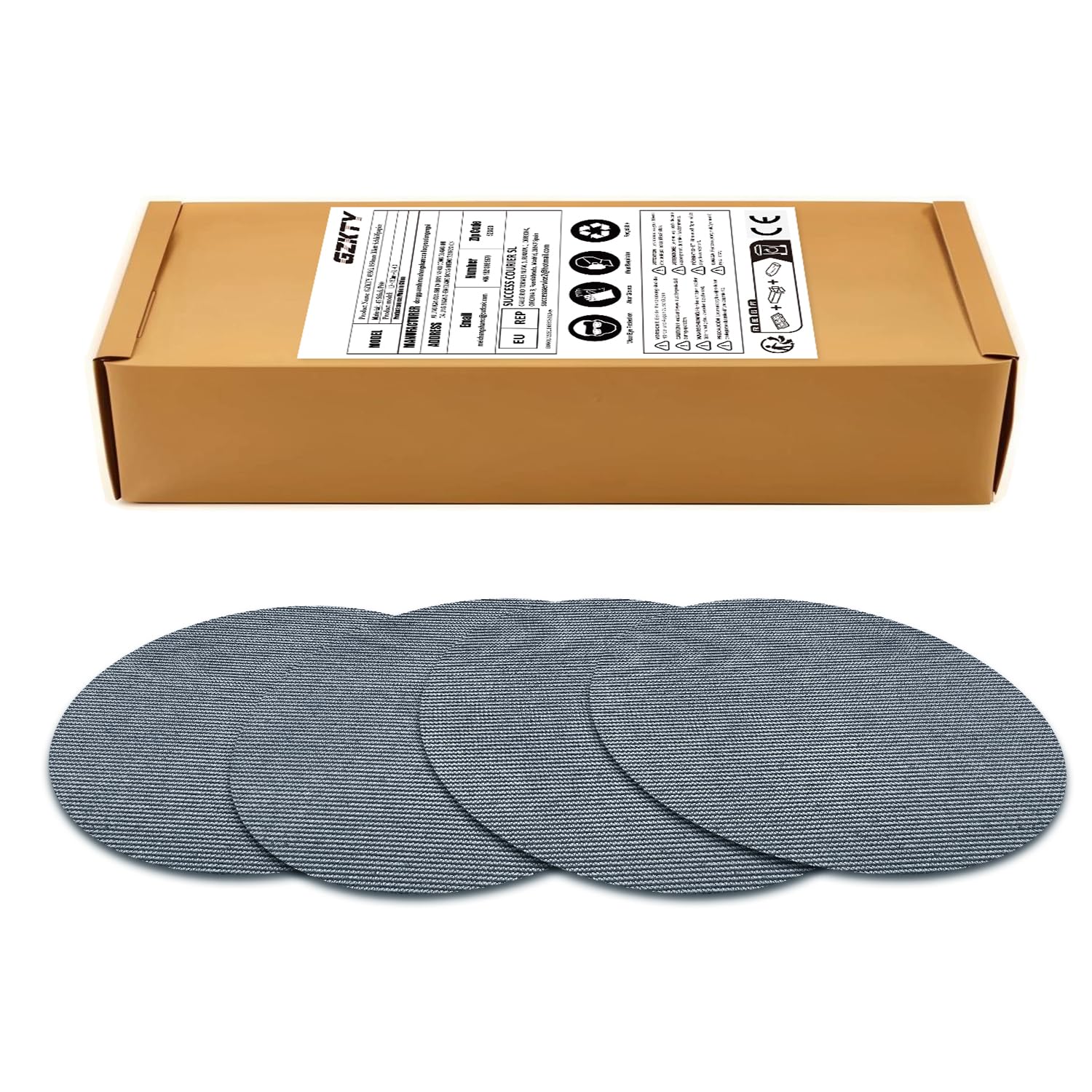 GZKTY Sanding Mesh 150 mm with Fastening, Pack of 50, Grit 60/80/120/180/240, for Random Orbital Sanders