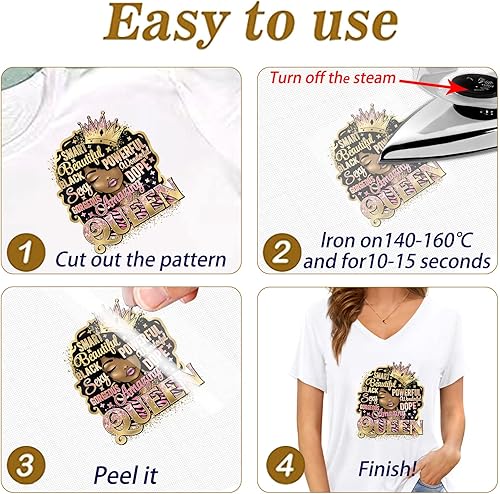 Miniatura 3 de 5 calcomanías para planchar con diseño de niña negra, parches para planchar con transferencia de calor, calcomanías para bricolaje, camisetas, ropa,