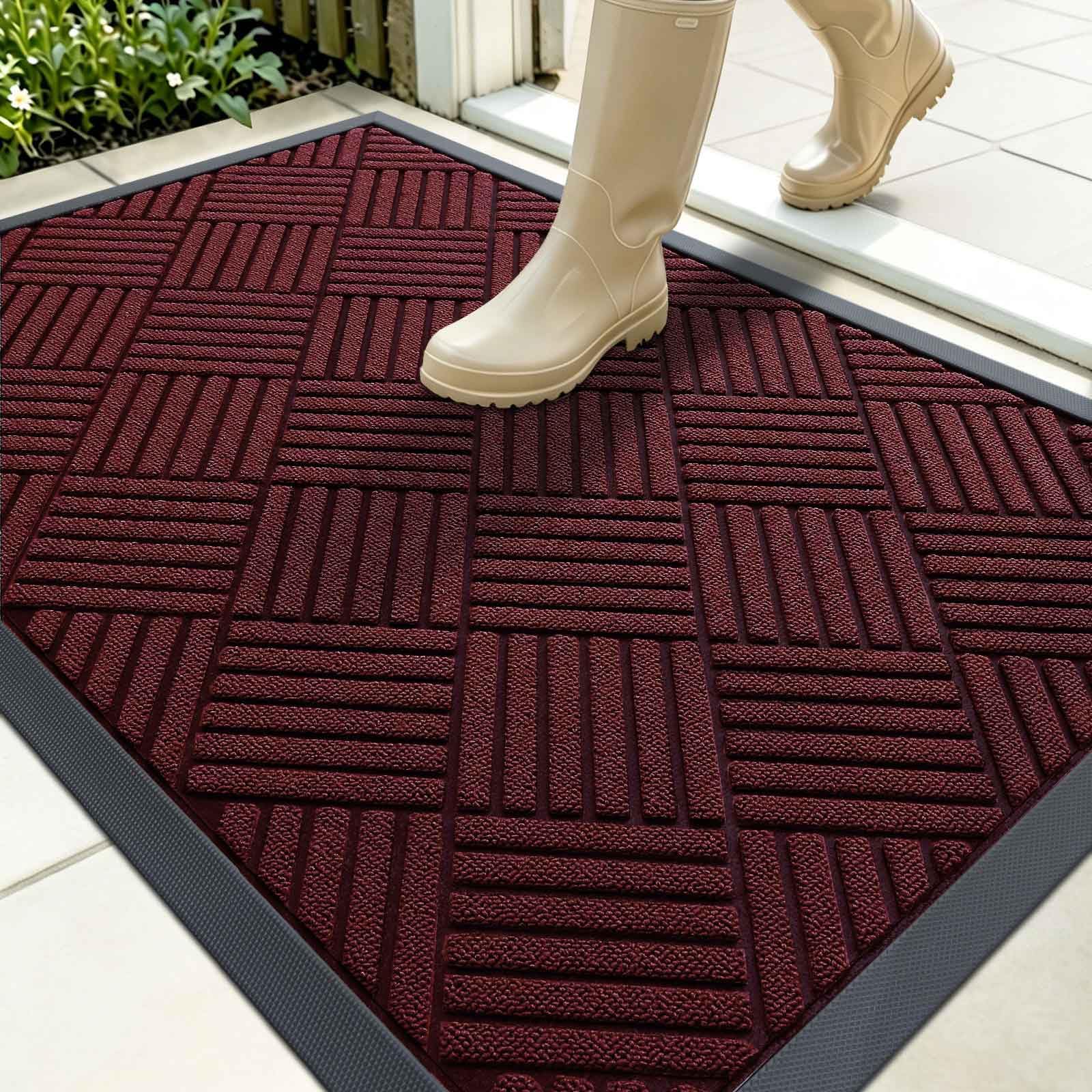 OLANLY Front Door Mat Outside Entrance 35x23, Waterproof Heavy-Duty Doormat