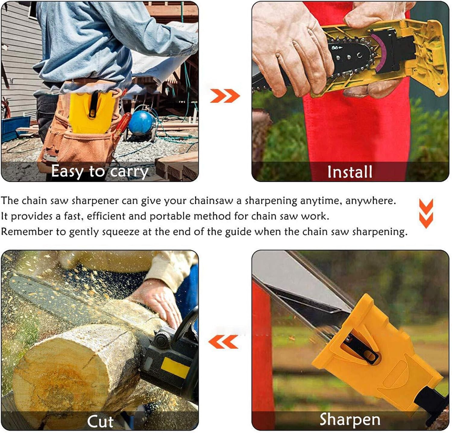 Chainsaw Sharpener for 12''-22'' Chain Saws Universal Chain Saw Sharpener Tool, Portable Chainsaw Chain Sharpener, Chainsaw Blade Sharpener Kit Quick Sharpening and Easy to Use