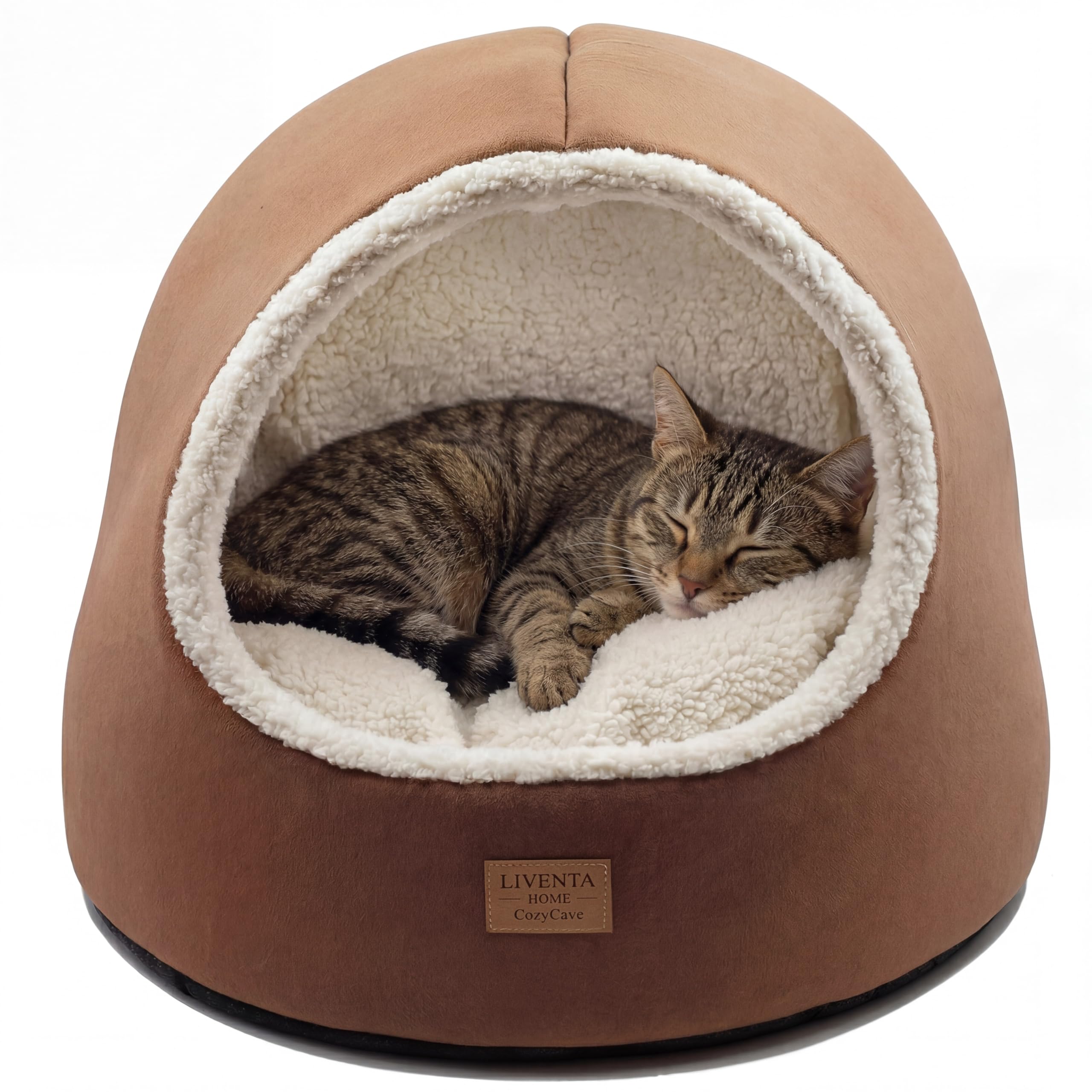 Katzenhöhle 45x45x45 cm – Katzenbett und Katzenhaus mit waschbarem Kissen | Katzenzelt und Katzenhaus Indoor zum Kuscheln mit waschbarem Innenkissen