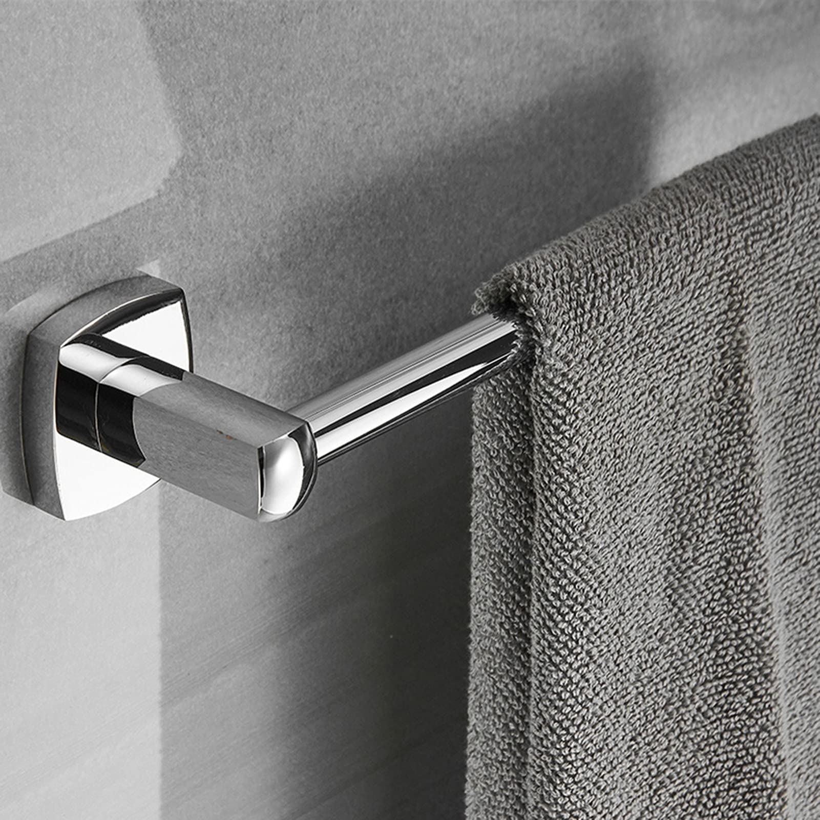 Badkamer handdoekhouder 30cm 40cm 50cm 60cm handdoekstang wandgemonteerde handdoekhouder handdoekhouder van roestvrij staal geborstelde zilveren afwerking enkele staaf handdoekplank(Silver,60cm