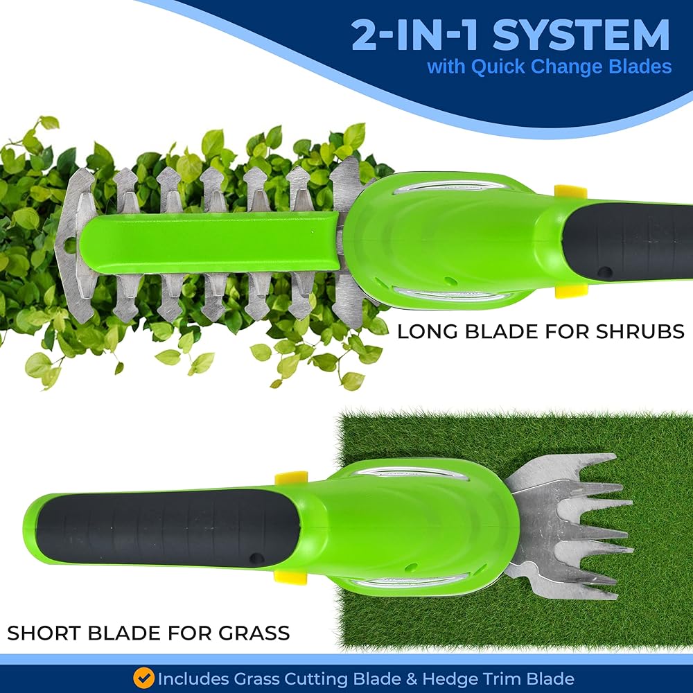 Pyle Cordless Handheld Grass Cutter Shears Portable Lightweight Electric Hedge Shrubbery Trimmer - Thumbnail 2