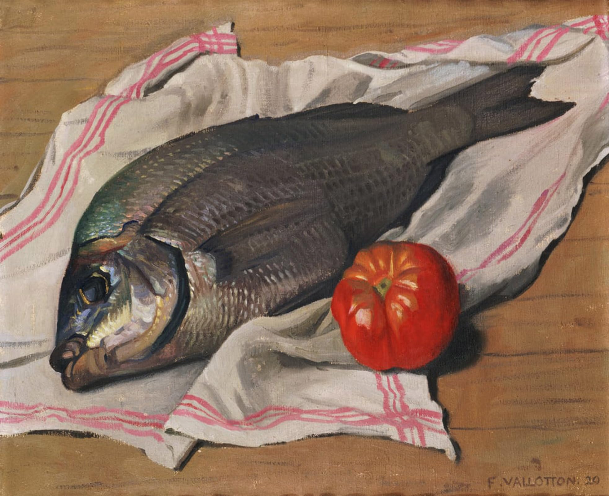 SERENDIPITP Abstract Painting Mural Print Picture Wall Decor Painting Dorade or John Dory by Felix Edouard Vallotton Vintage Wall Artwork for Home Decor 60x90cm
