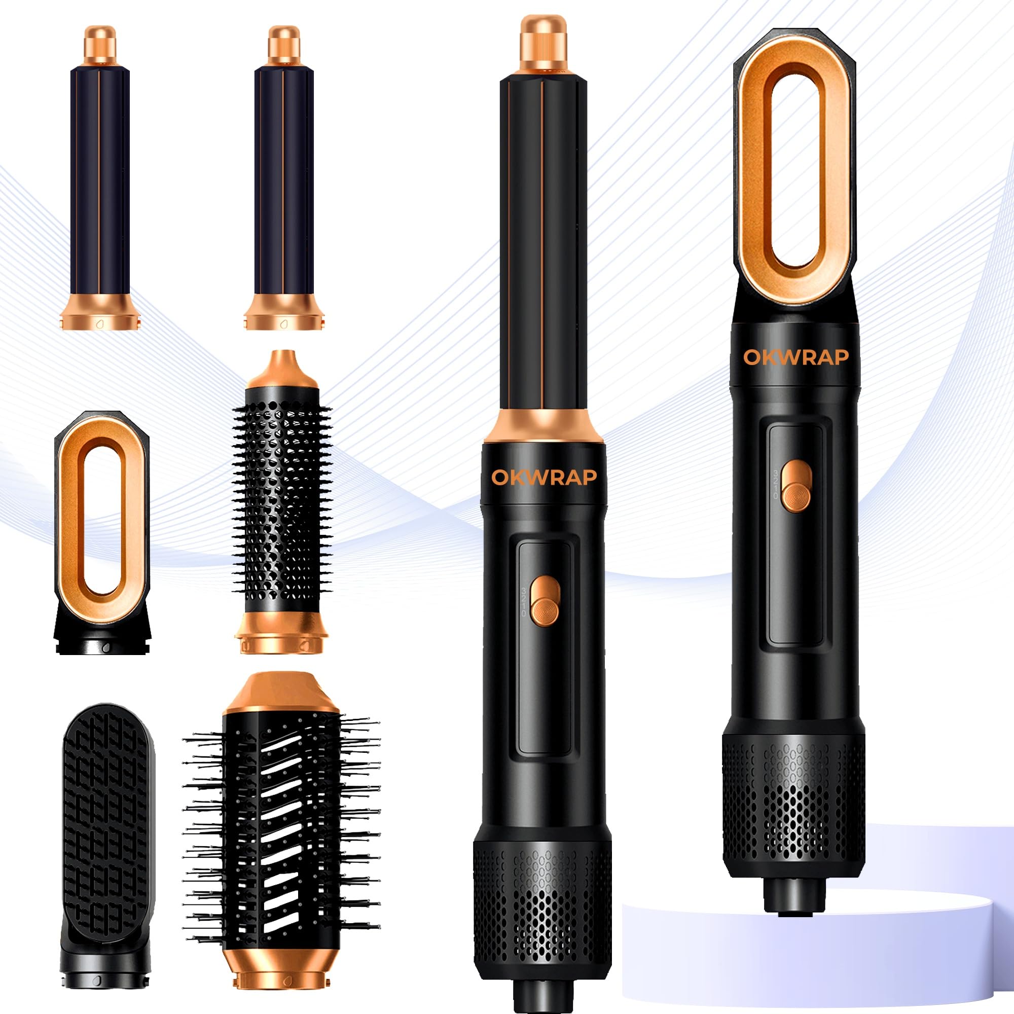 6 in one blow dryer brush,air curling iron round brush blow dryer 800w,ionic hair dryer brush for women, hot air brush hair styling tools 100-120v