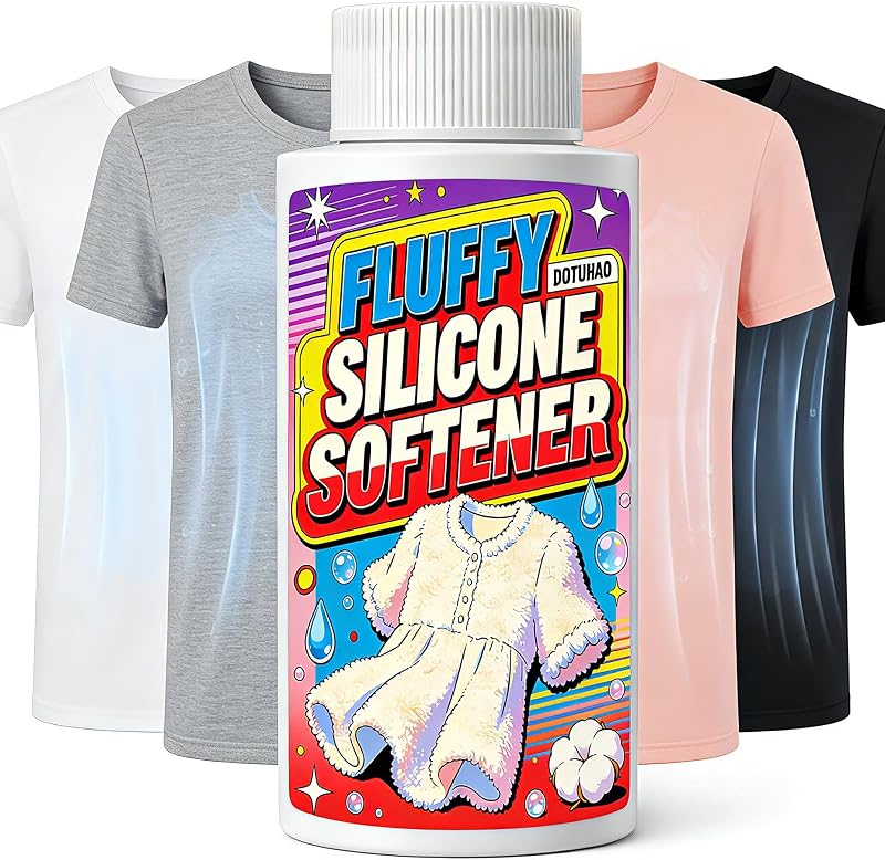 Multifunctional Hydrophilic Softener Agent, Fluffy Silicone Softener, 3.5 fl oz / 100 ml Moisture Wicking & uffy Finish for Polyester, Blends, Acetate, Spandex (3.5 fl oz / 100 ml)