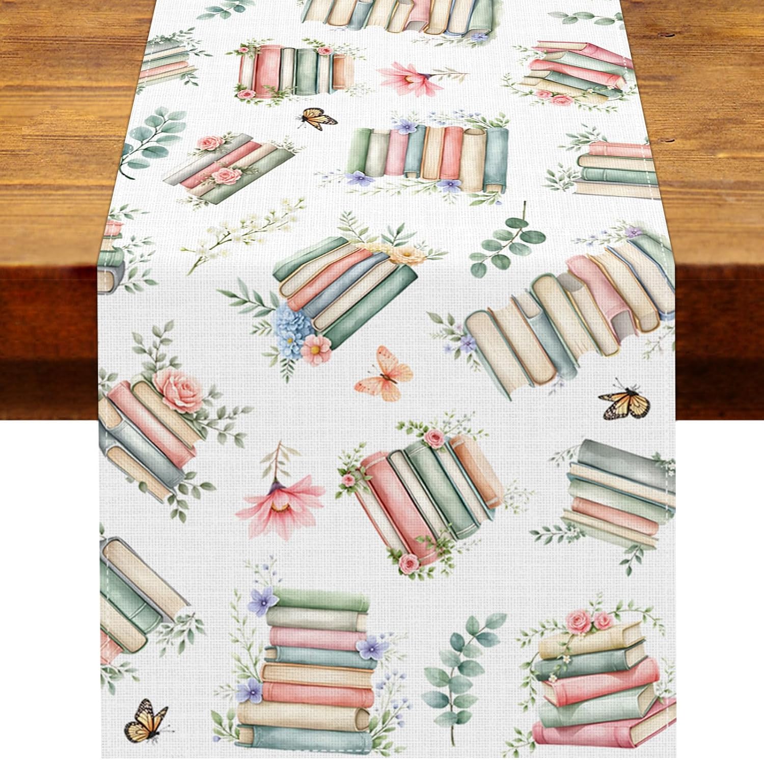 A New Chapter Begins Decorations Book Club Table Runner Reading Storybook Baby Shower Read Across America Bridal Shower Classroom Home Kitchen Table Decor (13" x 72")