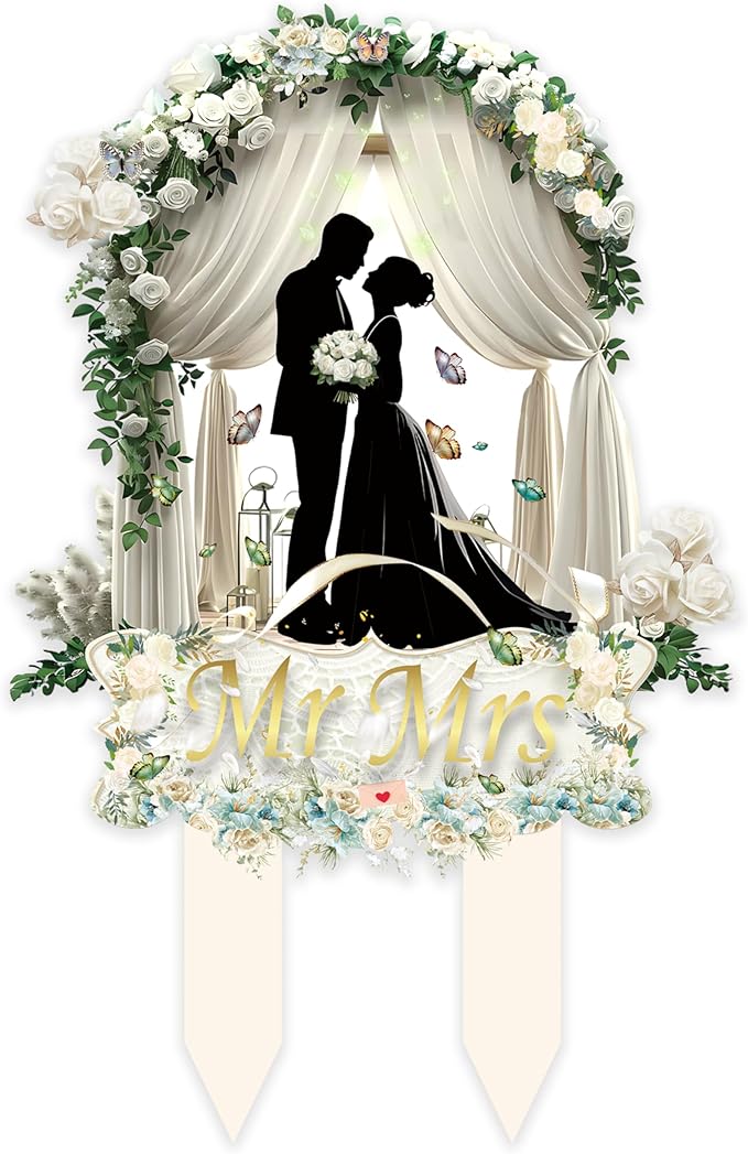 Wedding Toppers for Cake Bride and Groom - Mr and