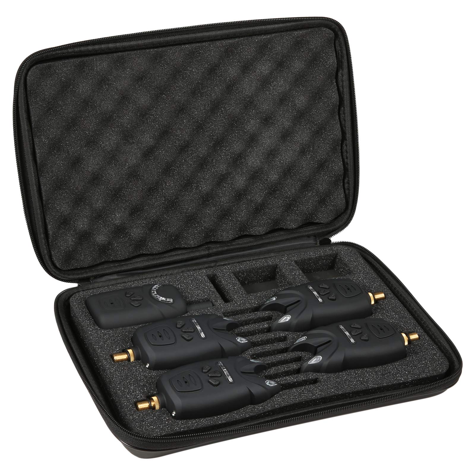 LIXADA Alertes de Pêche Électroniques Alarme de Morsure LED Alarme de Pêche sans Fil Récepteur de Pêche Numérique Kit d'Alerte Sonore avec Étui