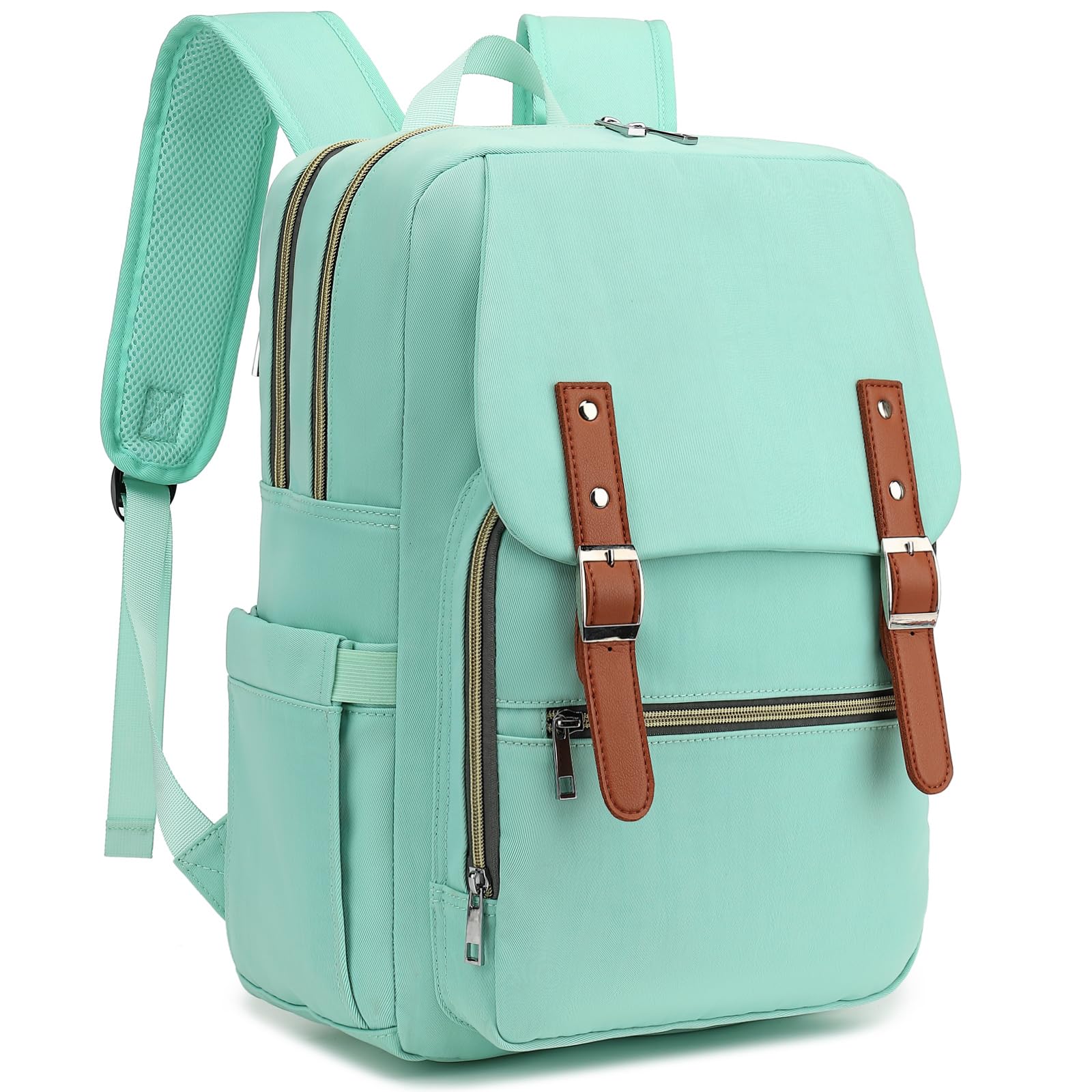 Laptop Backpack for Women Girls School Work Business Travel Computer Backpacks College Bookbag Fit 15.6 Inch Notebook (Green)