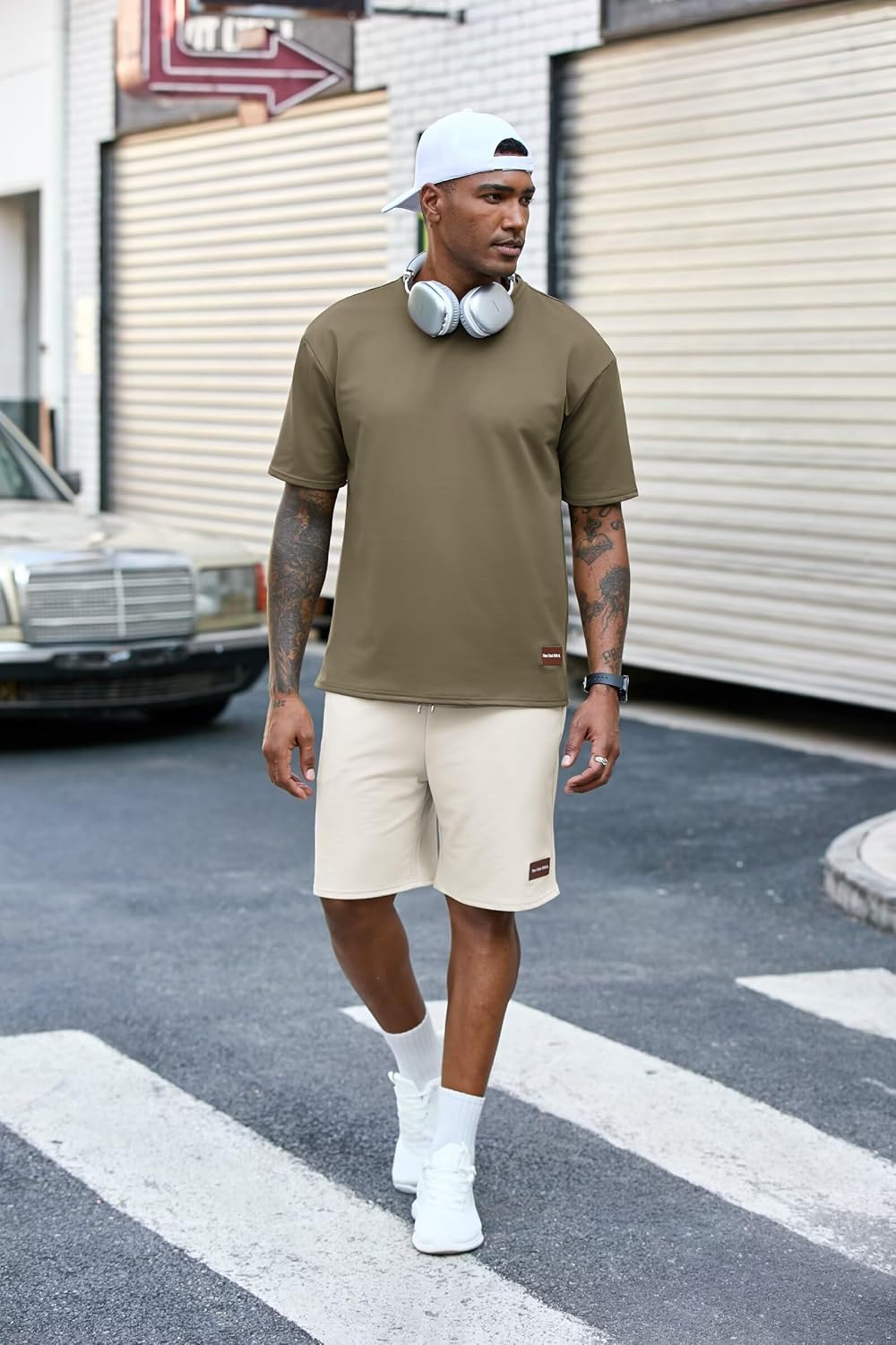 Mens Track Suits 2 Piece Outfits Workout Sets Oversize T-Shirt and Short Set for Men Summer Jogging Tracksuit - Image 5