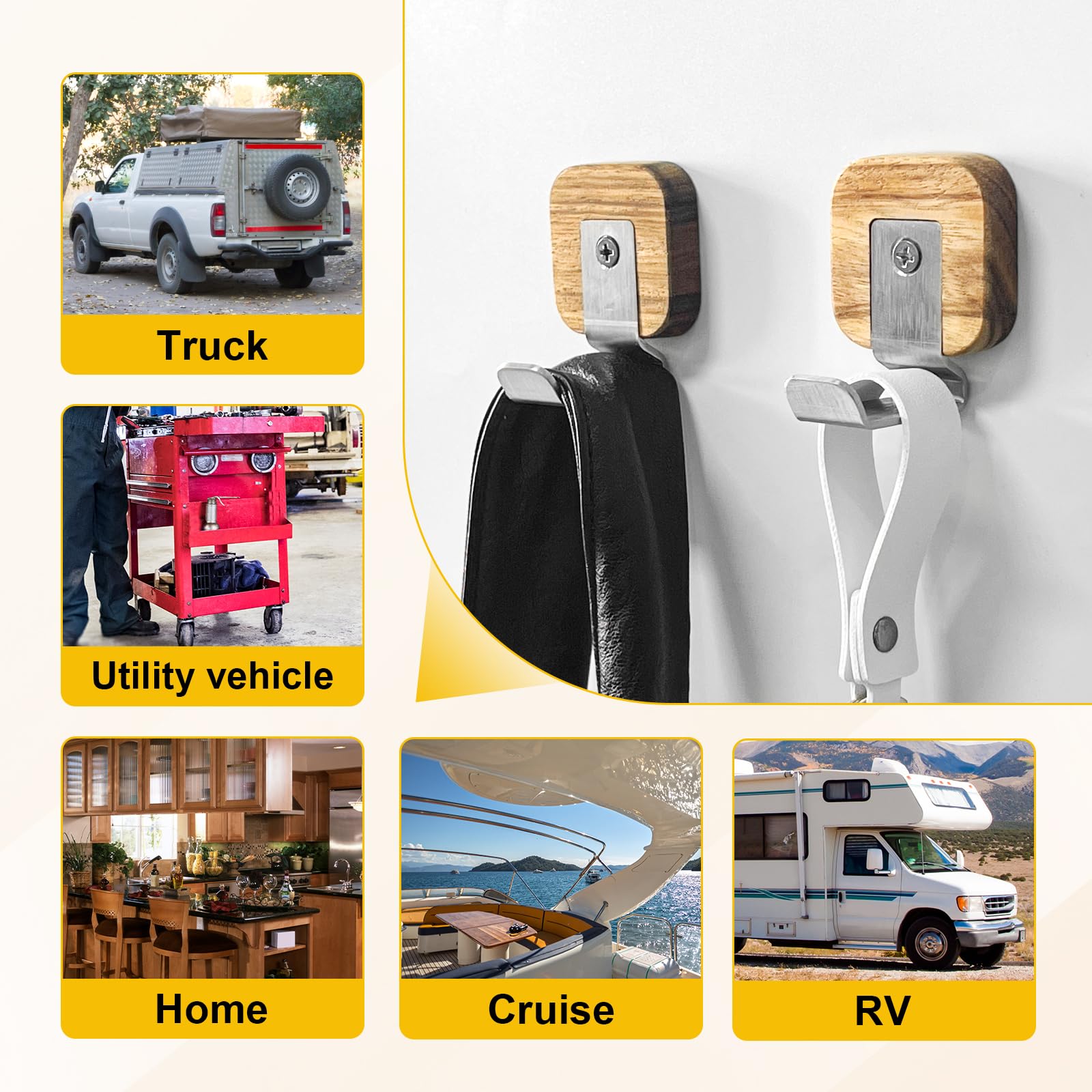 ULIBERMAG Strong Magnetic Hooks For Hanging, Heavy Magnetic Storage Tool Manager, Extensions, Hoses, Cables, Ropes, Tools, Pickup, RV And Workshop (Pack Of 2