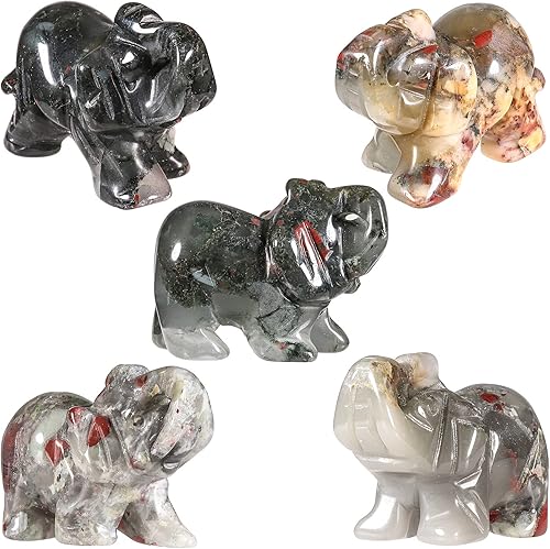 Miniatura 10 de SUNYIK Figura de elefante en piedra tallada Amuleto Cuarzo rosa 1-cuarzo rosa  15