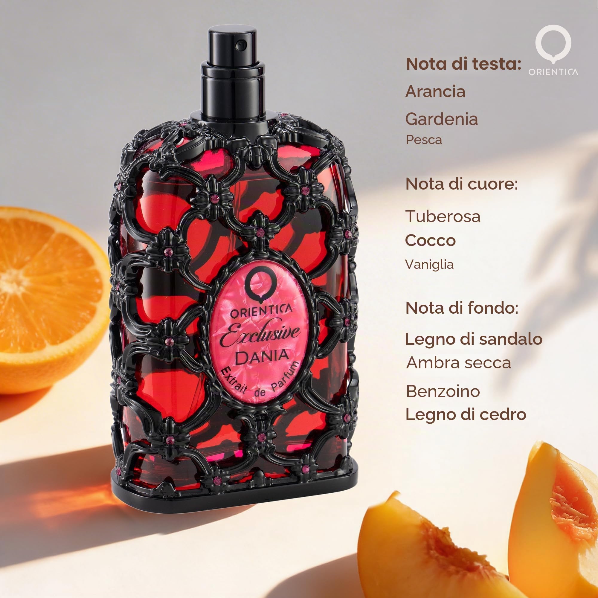 Orientica Luxury Collection Dania Extrait de Parfum da 80 ml, profumo di lusso da donna, profumo fruttato floreale e legnoso, profumo spray di nicchia di alta qualità, regalo ideale