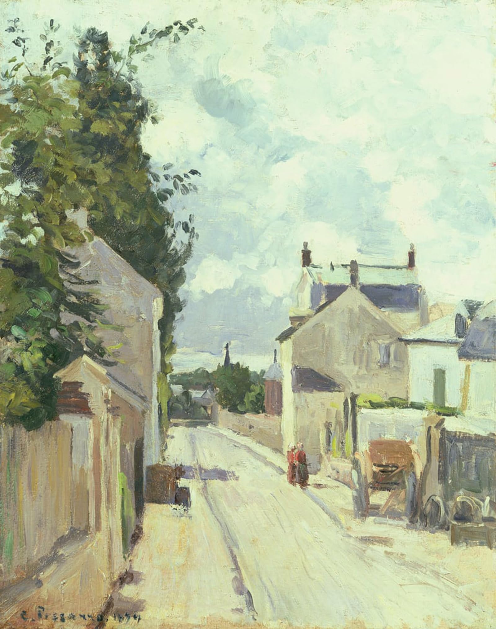POSTERIIk Famous Animal Posters Vintage Picture Rue De L'ermitage Pontoise by Camille Jacob Pissarro Modern Wall Decor for Home Decor 60x90cm