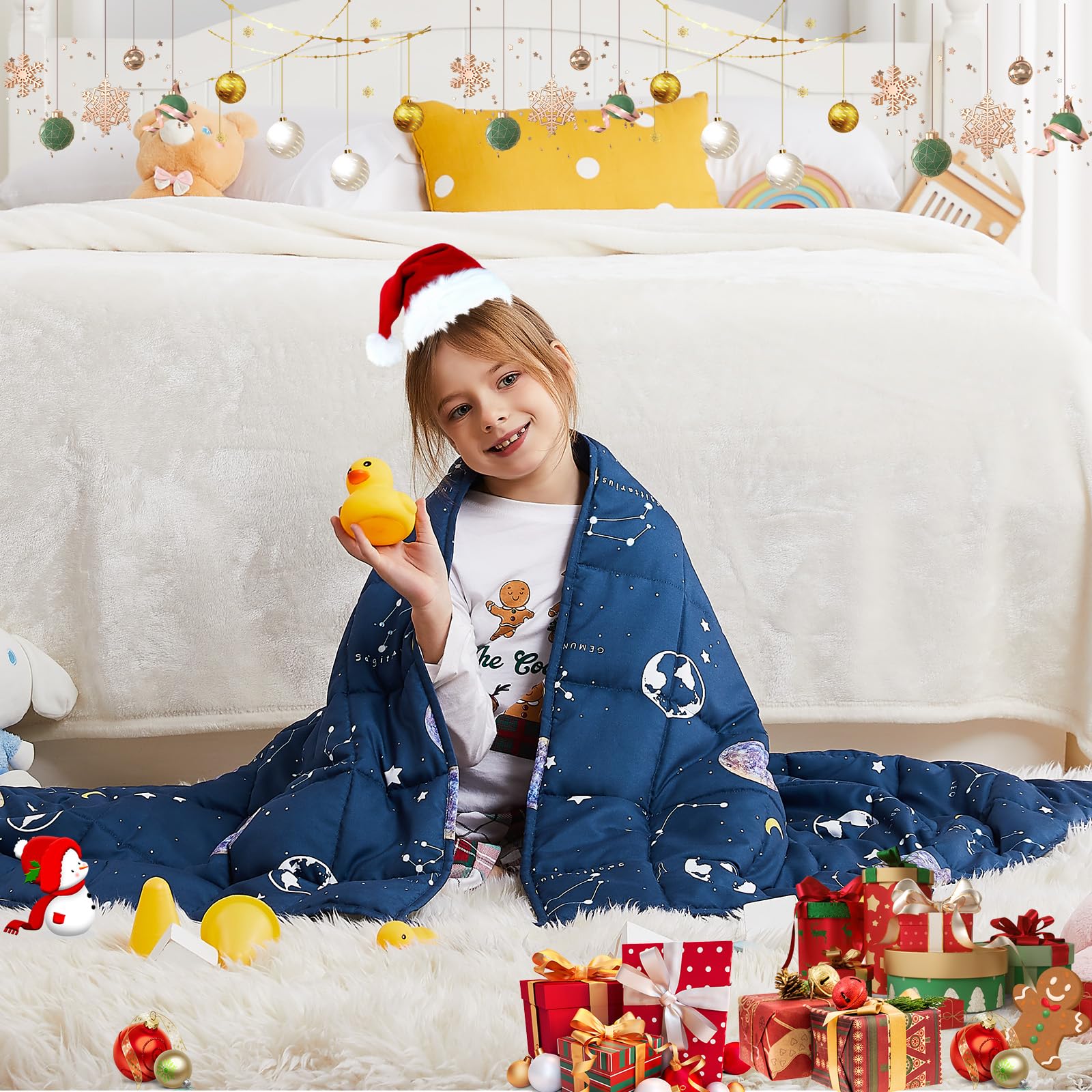 Amazon.com: HOSUKKO Weighted Blanket - 5 lbs Navy Starry Sky Heavy