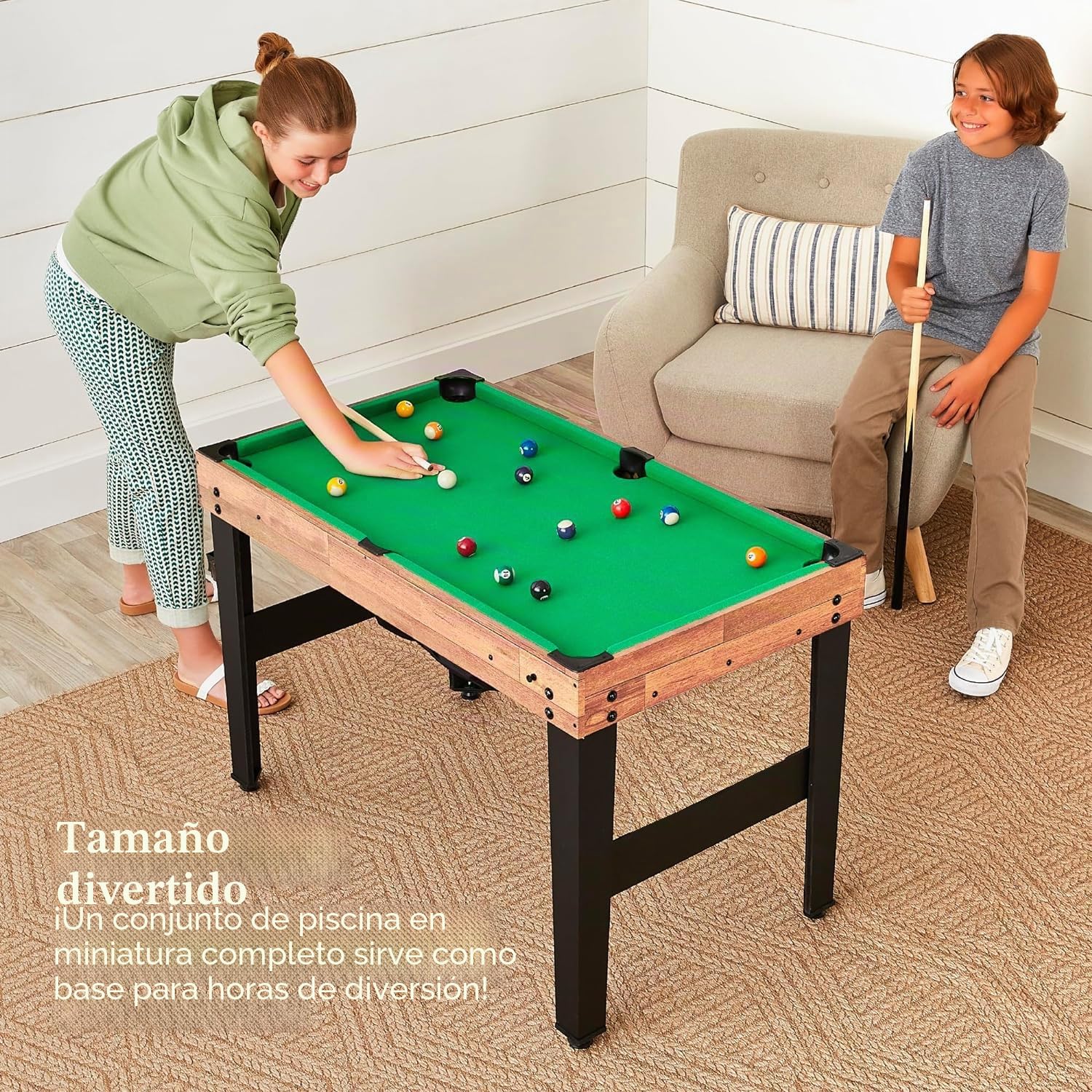 Mesa de Multijuegos 4 en 1, Mesa de Futbolín con Billar, Air Hockey y Tenis de Mesa para Sala de Juegos, Bares, Noche Familiar, Juego de Arcade Combinado con Accesorios