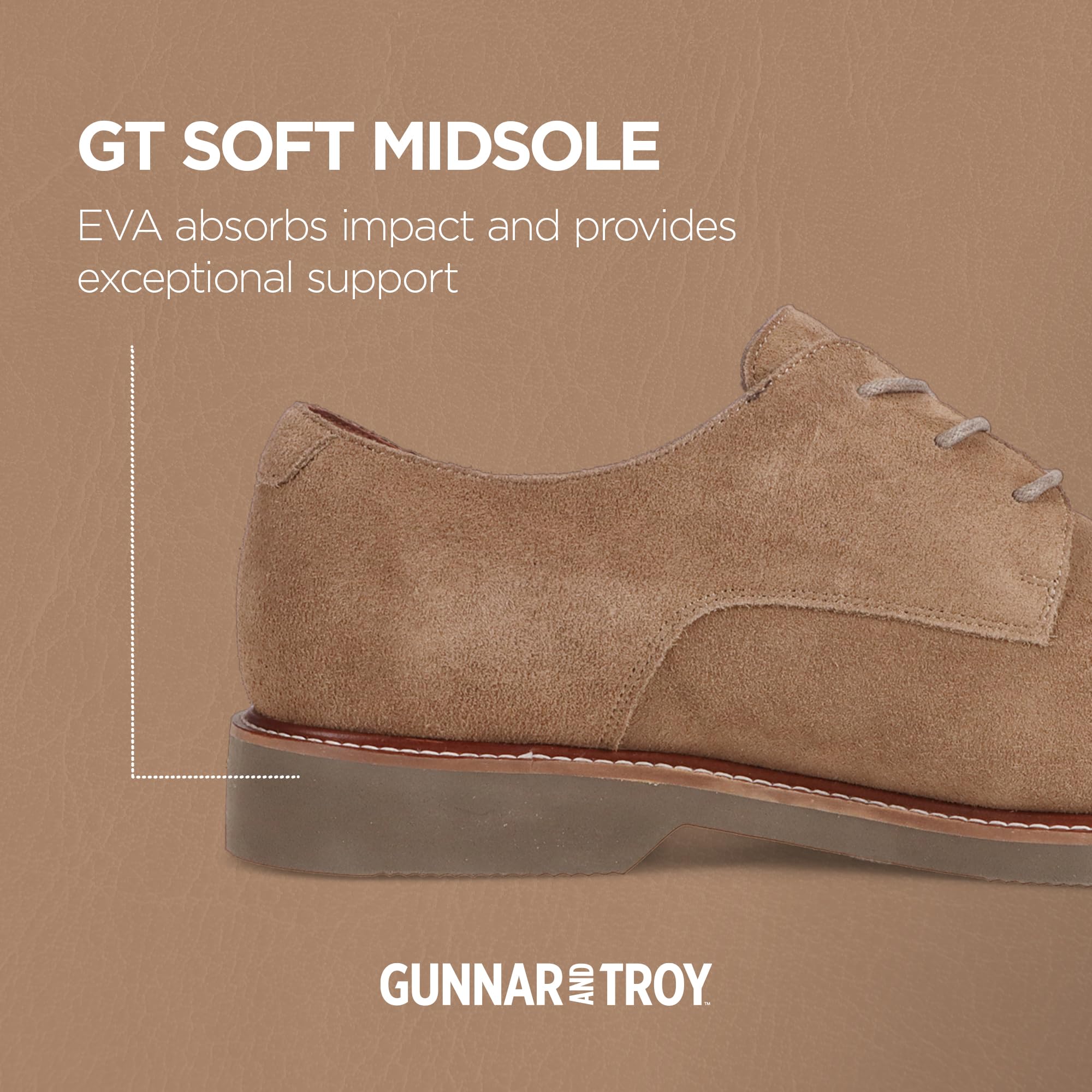 Gunnar and Troy Sentinel Soft Leather Mens Dress Shoes | Classic Lace-up Wingtip Oxford Shoes | Classic Modern Leather Shoes for Men